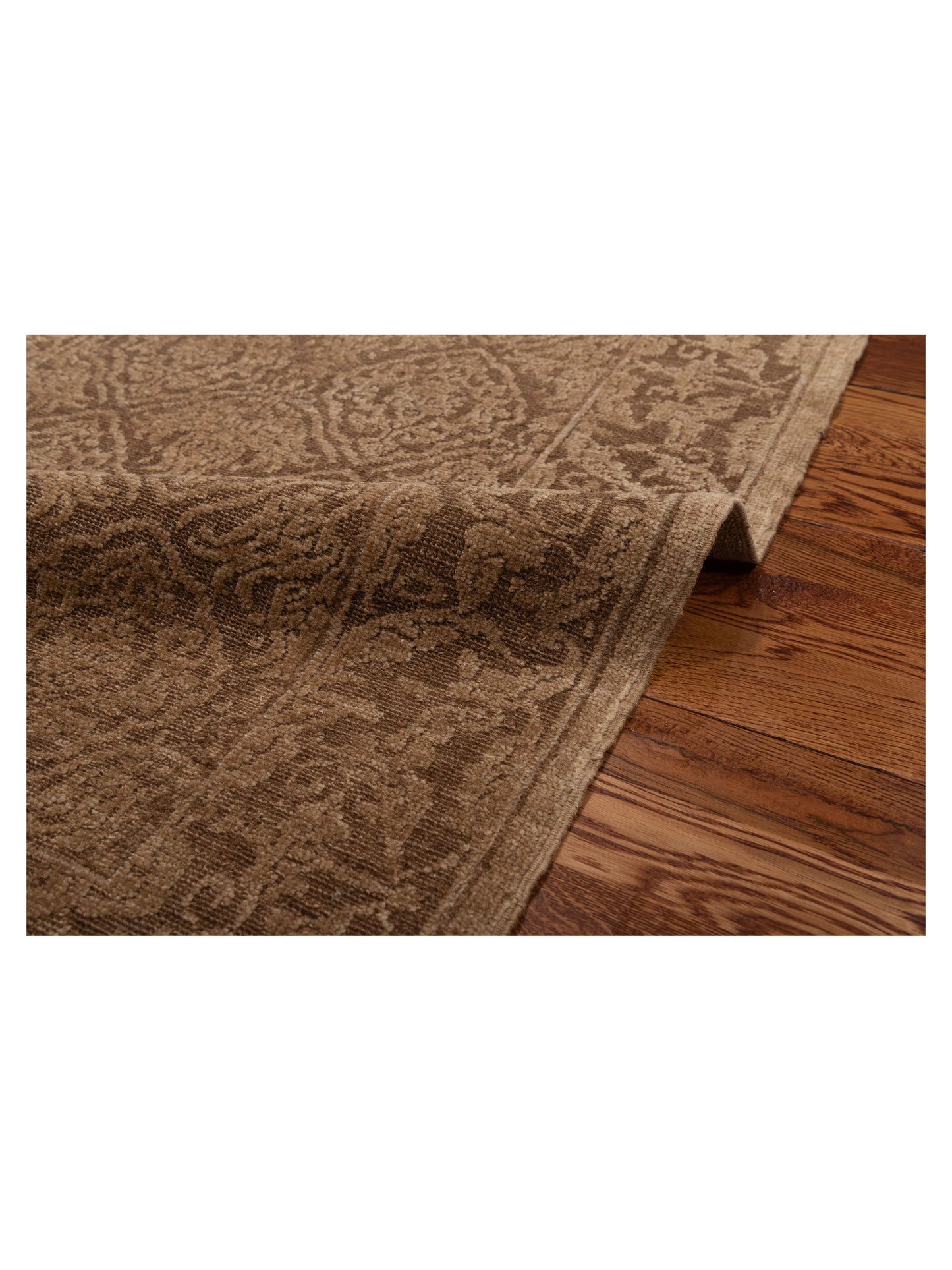 Defne Tulip Dark Brown Brown 2.7x9.5 Hand Knotted Rug