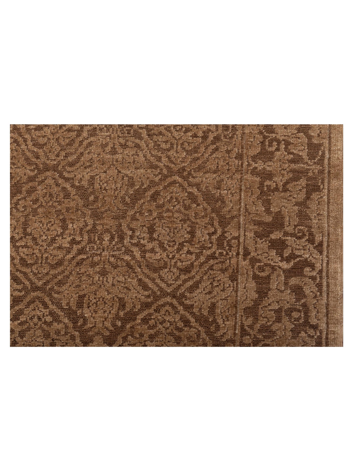Defne Tulip Dark Brown Brown 2.7x9.5 Hand Knotted Rug