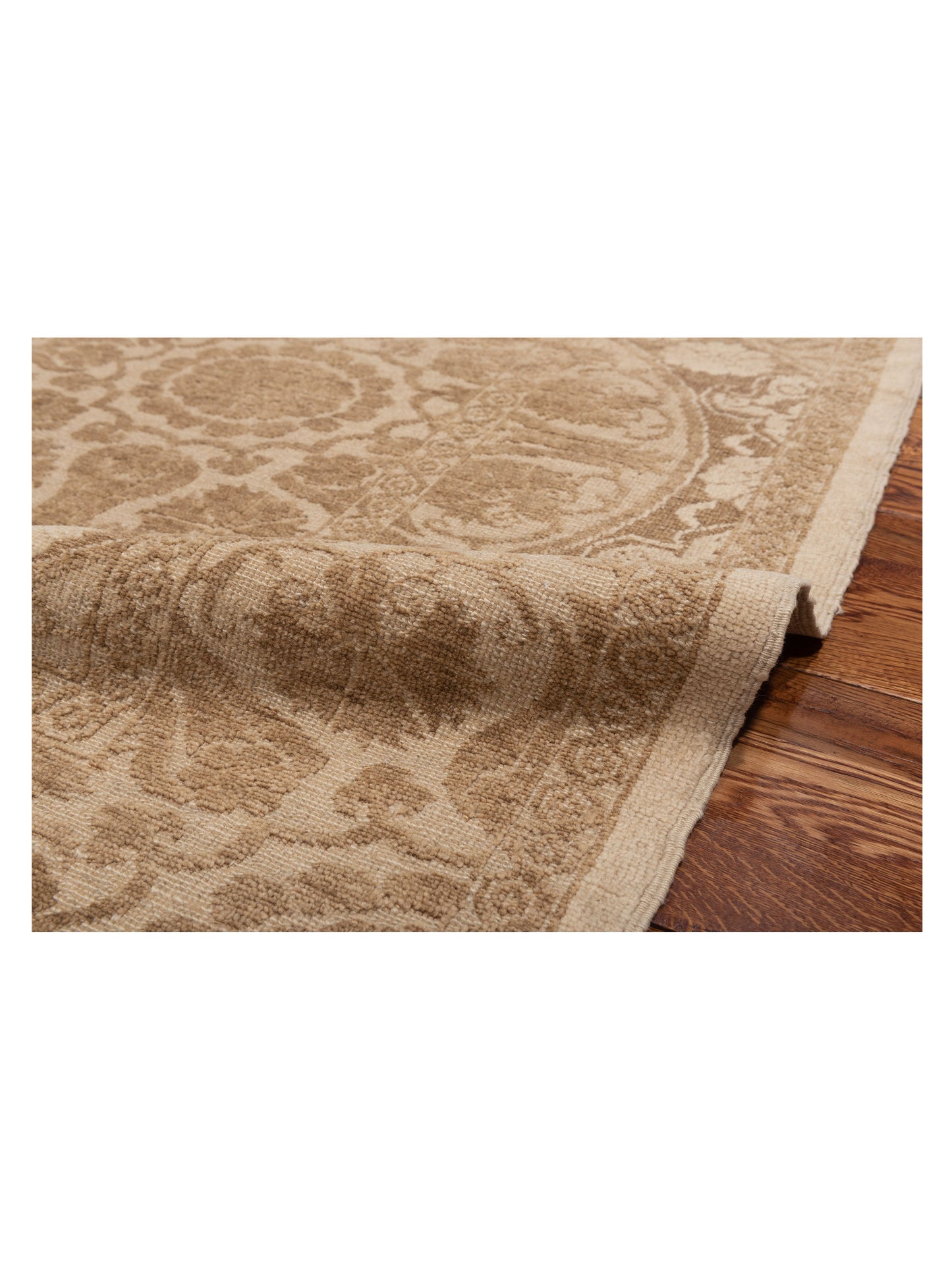 Defne Lotus Cream Light Brown 6.3x8.9 Hand Knotted Rug