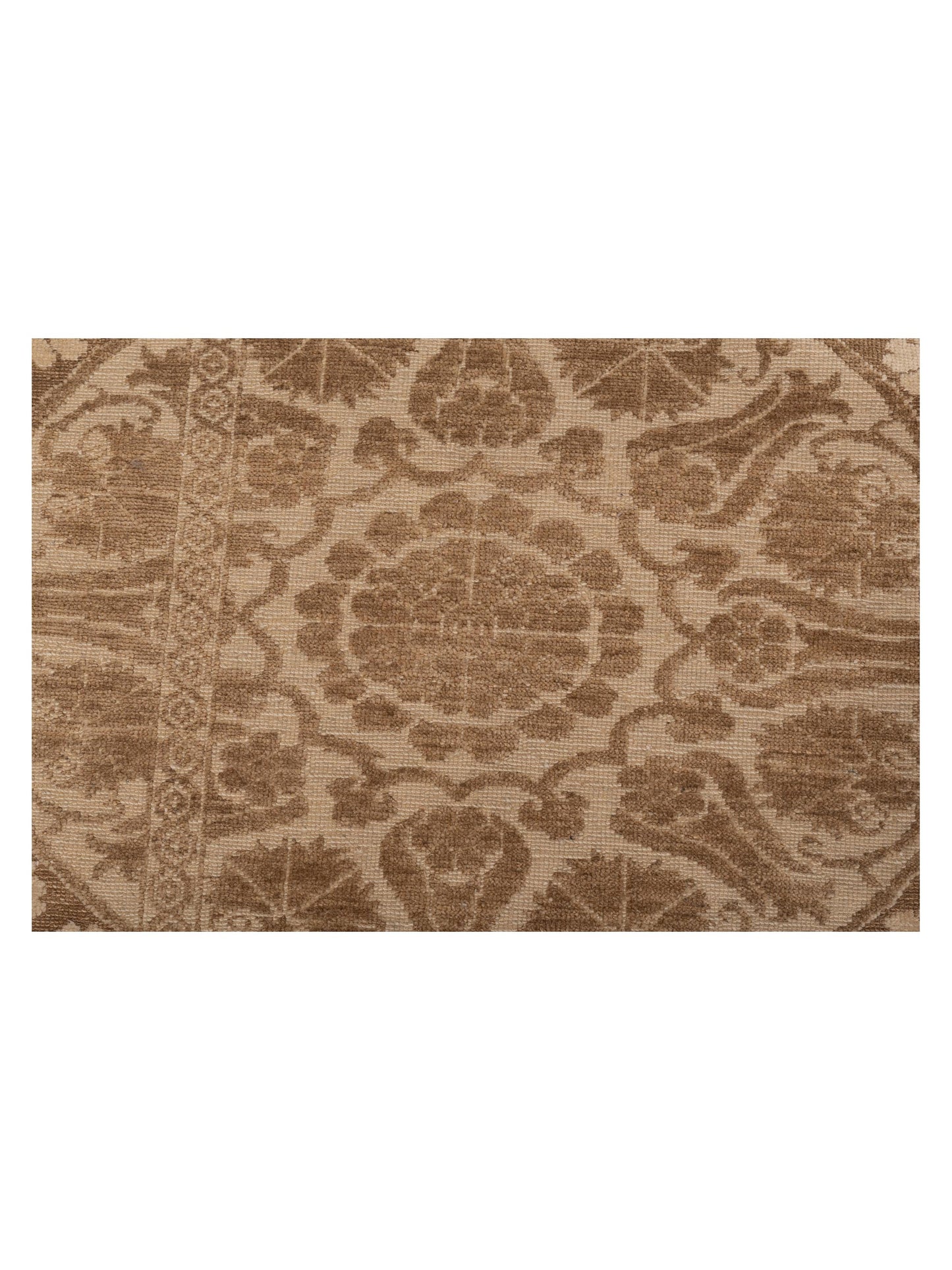 Defne Lotus Cream Light Brown 6.3x8.9 Hand Knotted Rug