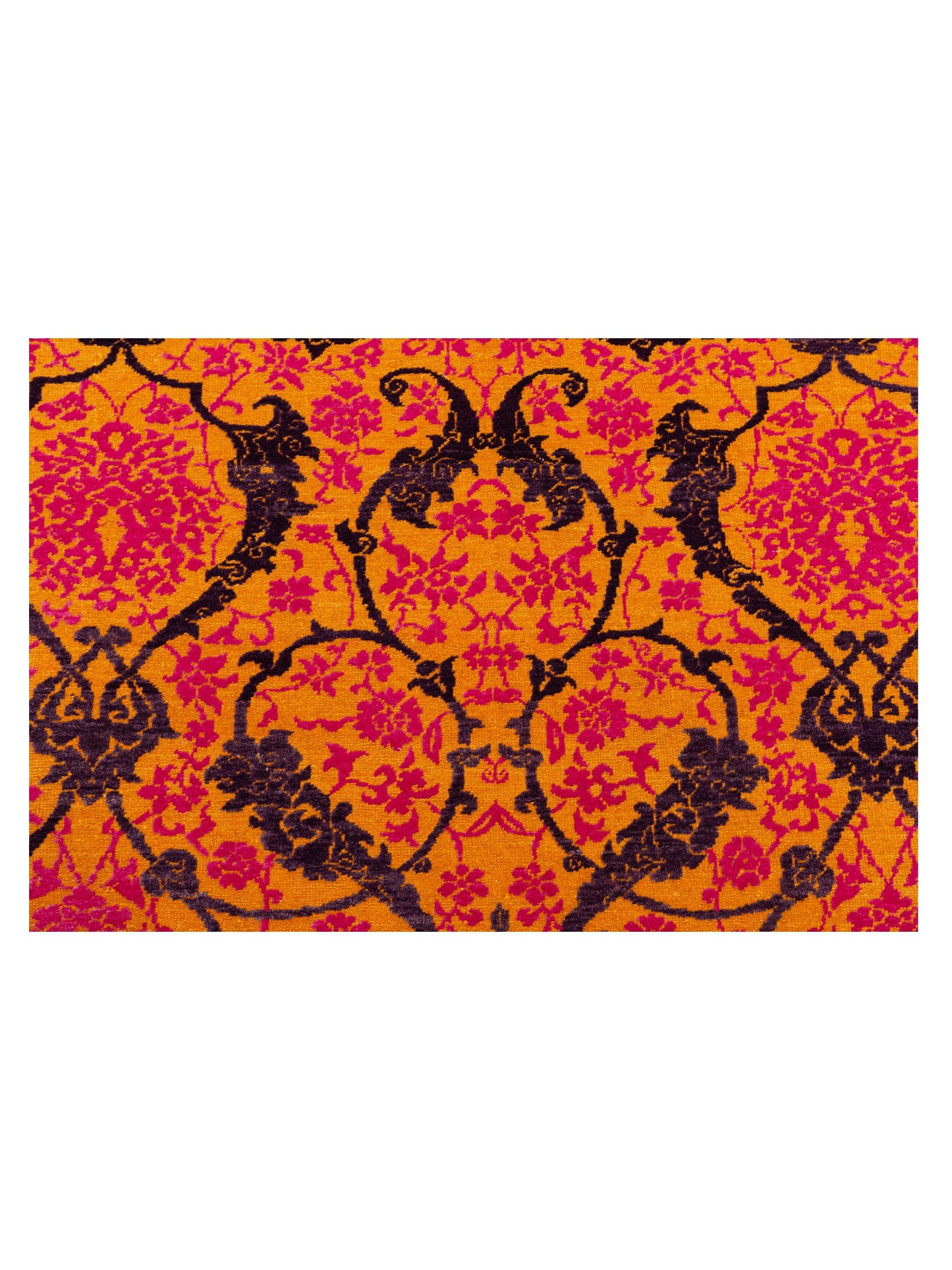 Defne Orchid Yellow Pink 6.7x8.10 Hand Knotted Rug