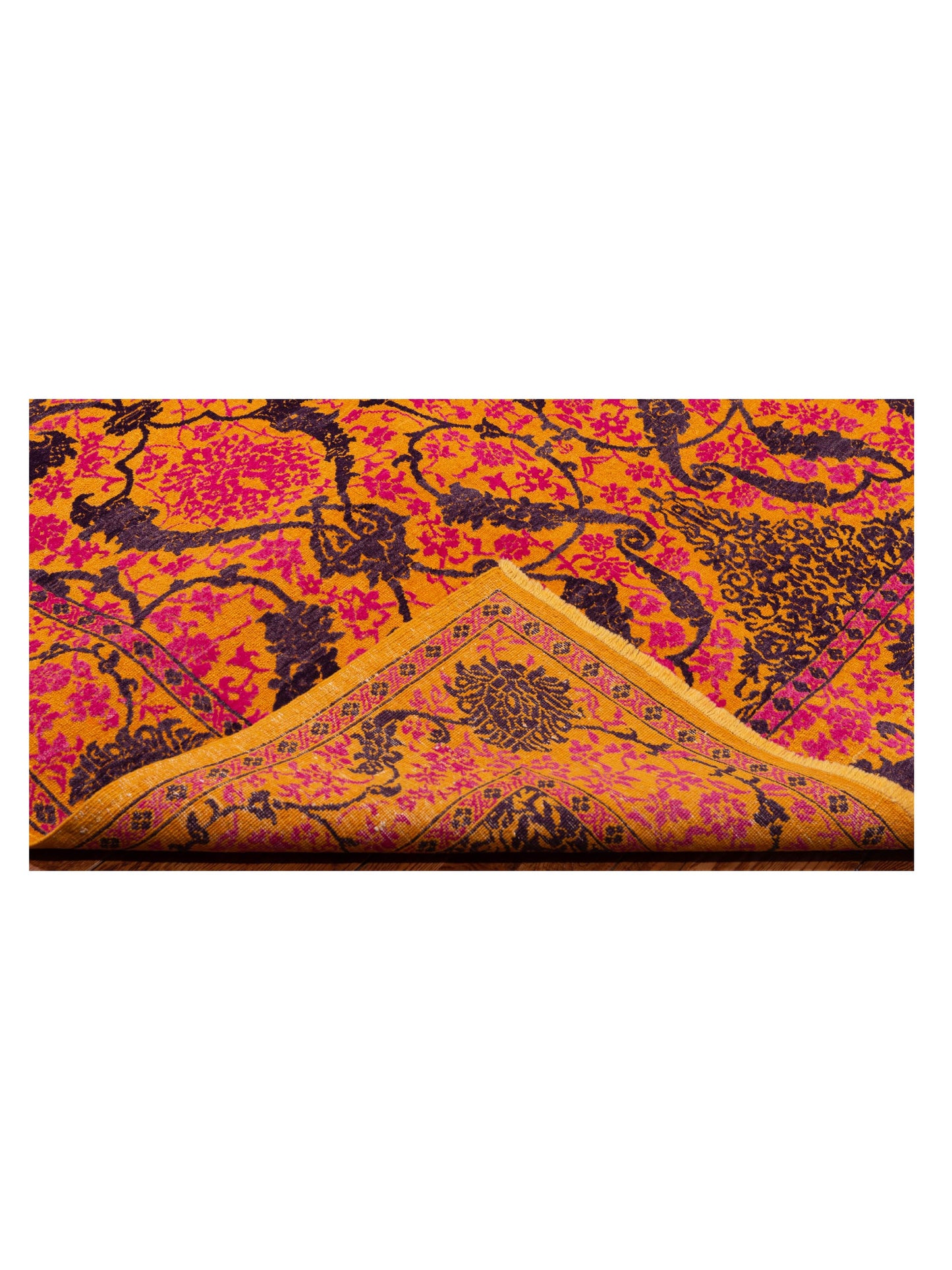 Defne Orchid Yellow Pink 6.7x8.10 Hand Knotted Rug