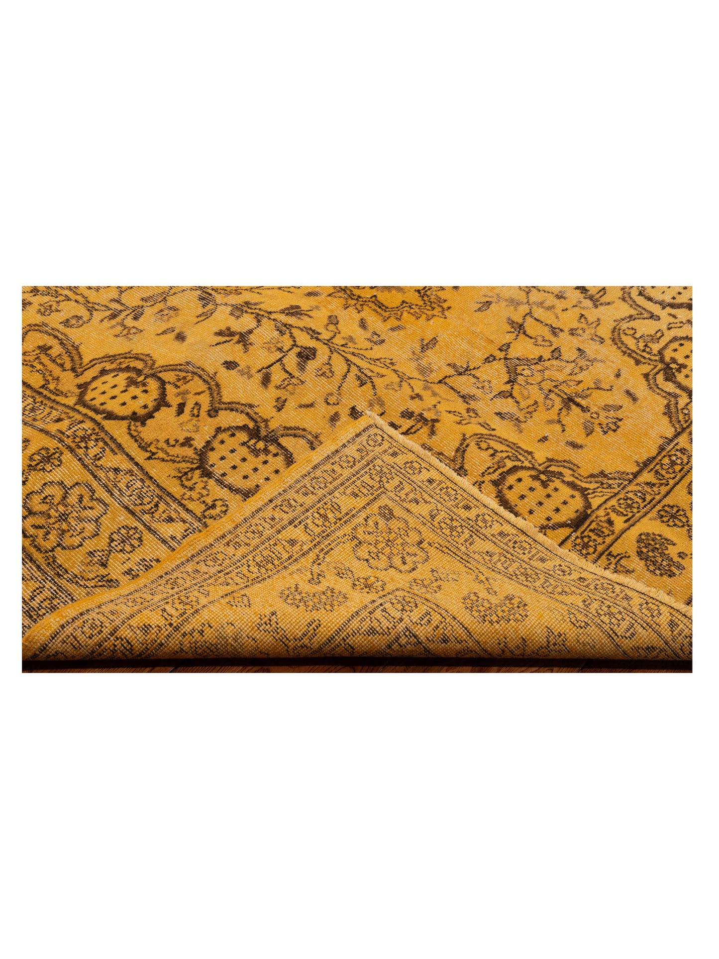 Vintage 112366 Yellow 6.9x9.9 Hand Knotted Rug