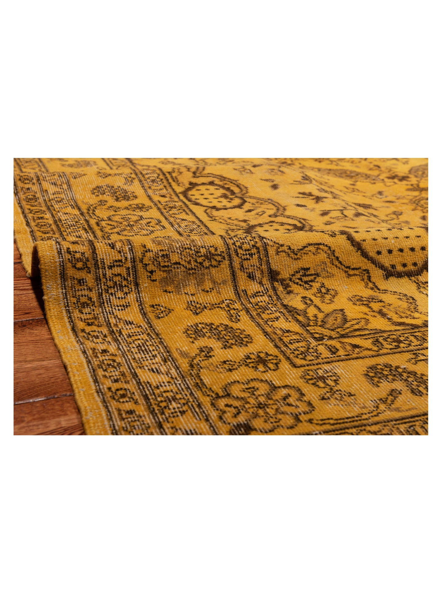Vintage 112366 Yellow 6.9x9.9 Hand Knotted Rug