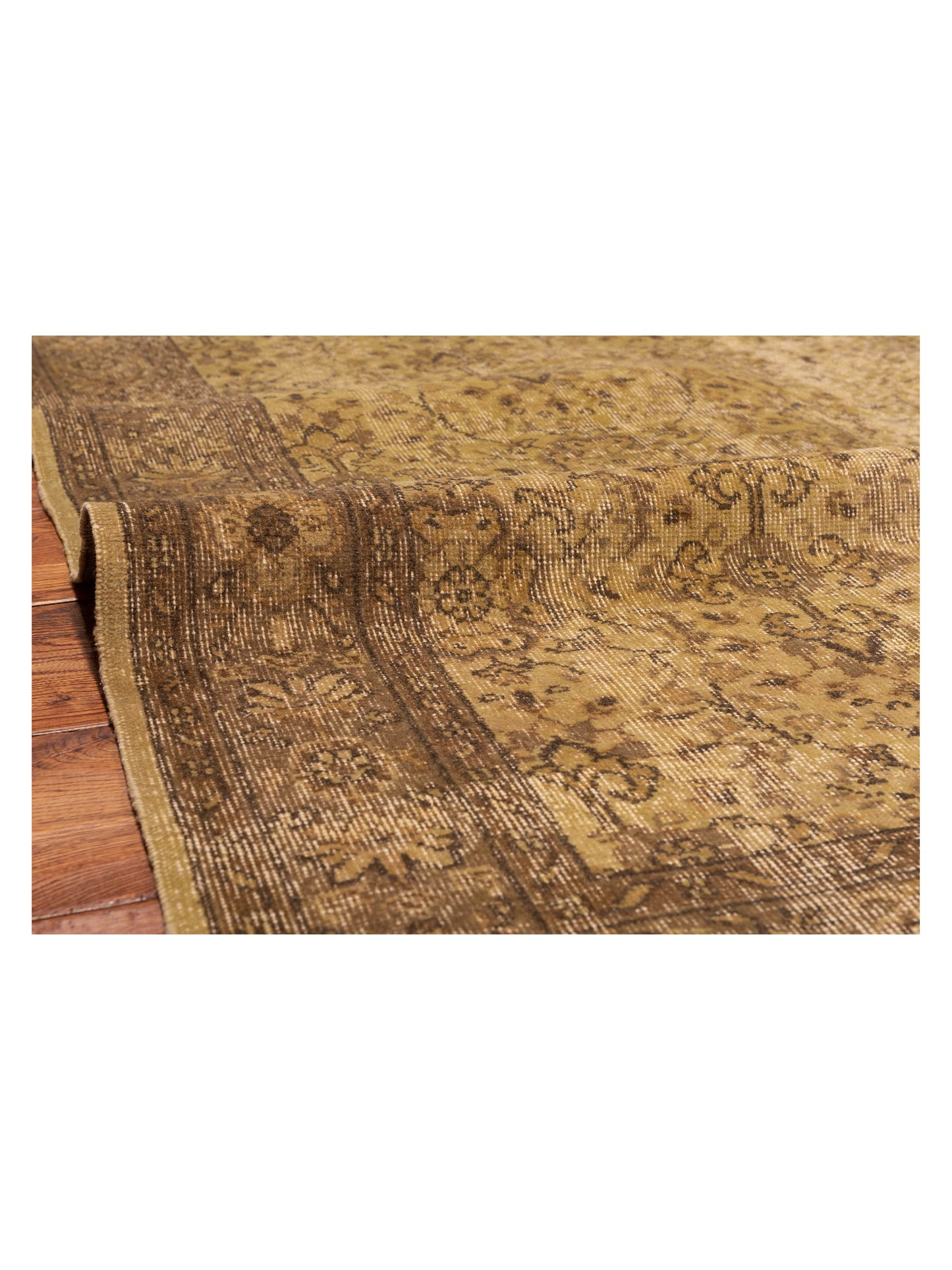 Vintage 112370 Green 5.7x8.6 Hand Knotted Rug