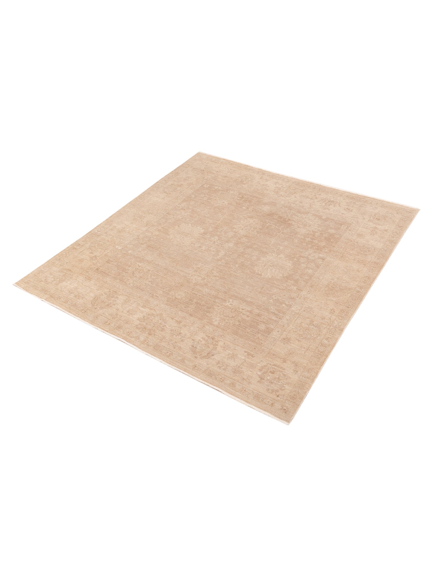 Laila 112487 Brown Ivory 7.9x8.3 Hand Knotted Rug