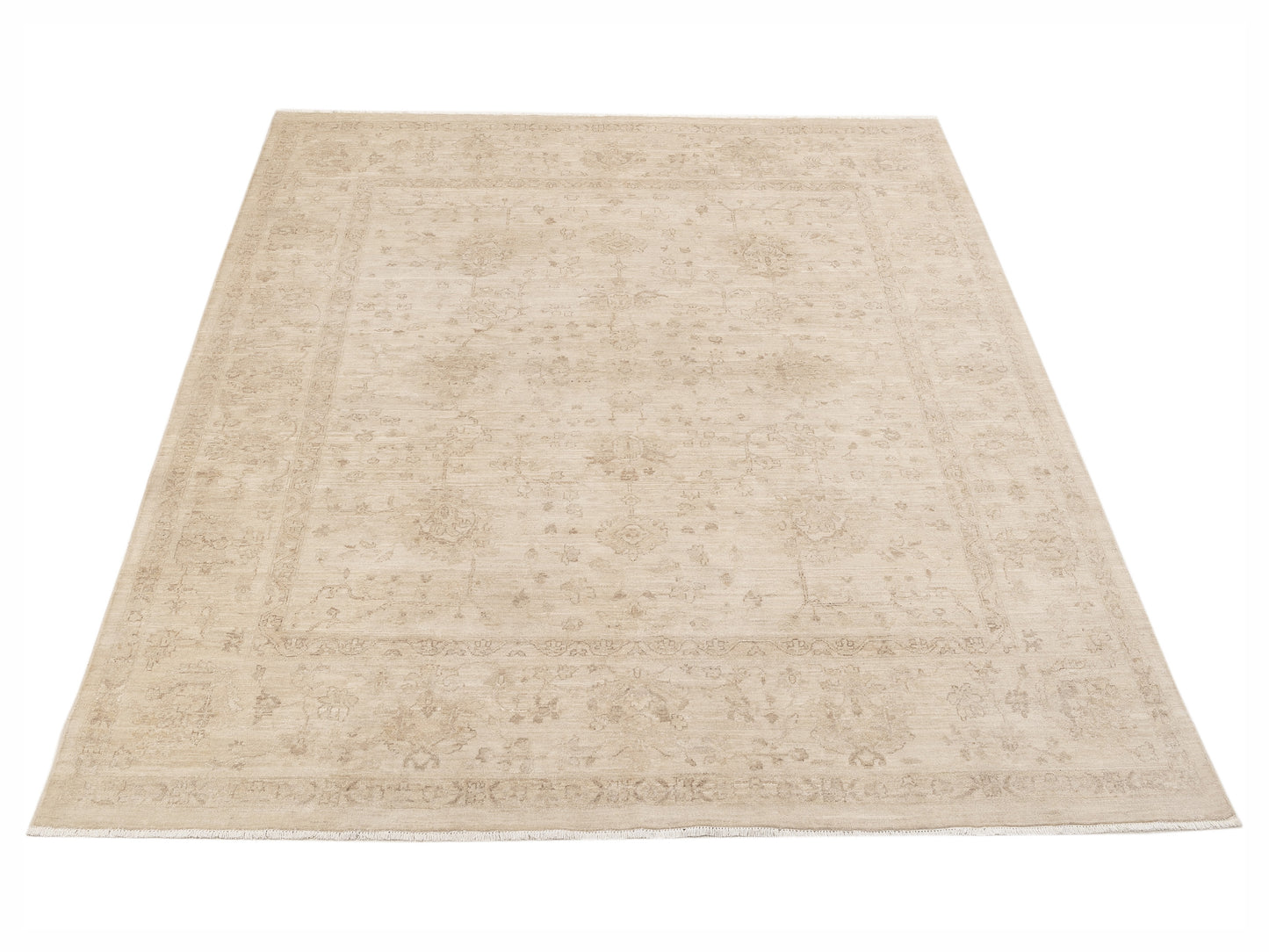 Laila 112496 Ivory Ivory 8.2x9.9 Hand Knotted Rug