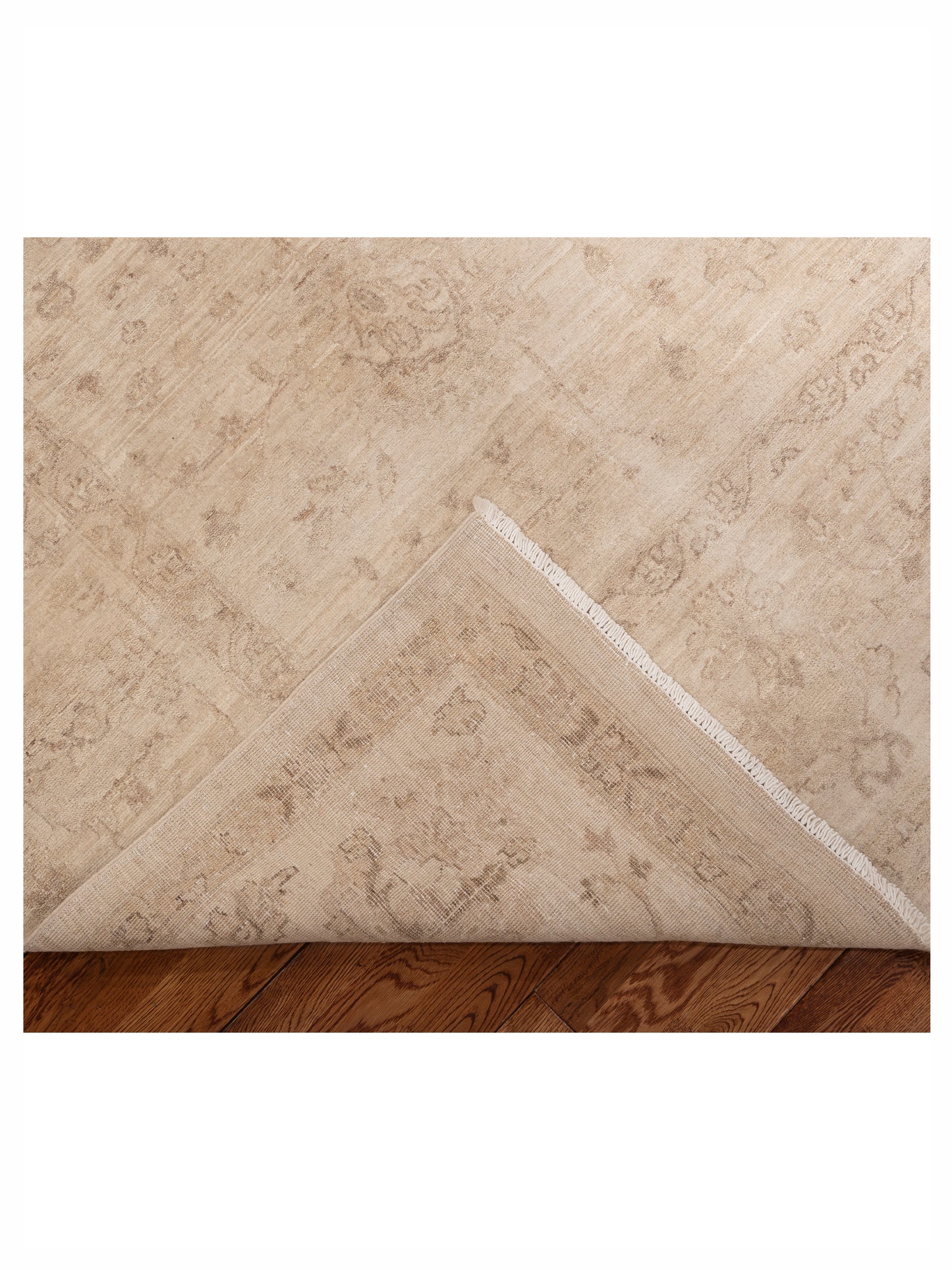Laila 112496 Ivory Ivory 8.2x9.9 Hand Knotted Rug