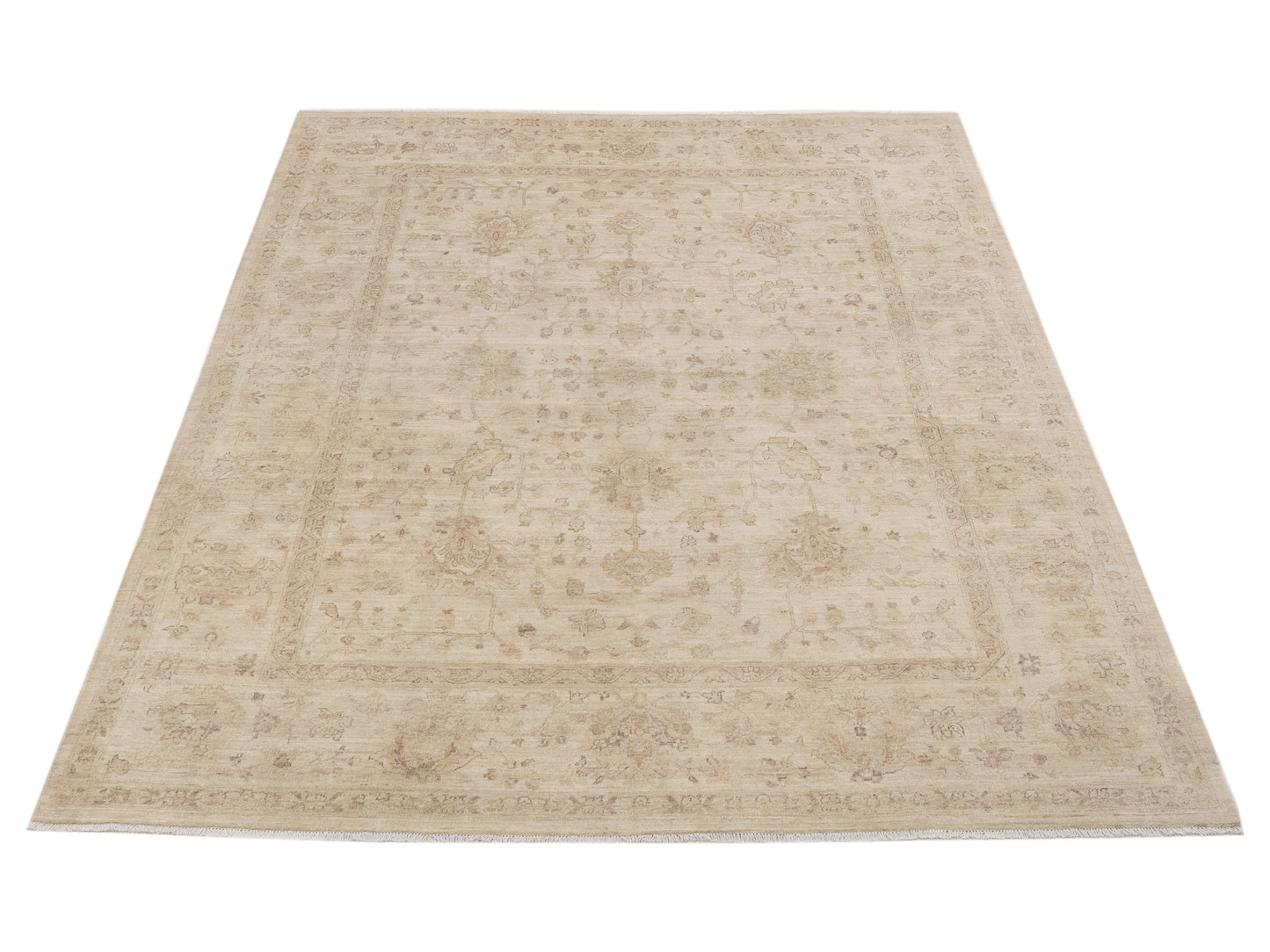 Laila 112497 Ivory Ivory 8.3x10.2 Hand Knotted Rug
