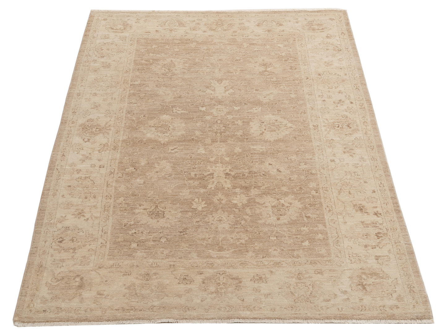 Laila 112501 Brown Ivory 5.6x8.9 Hand Knotted Rug