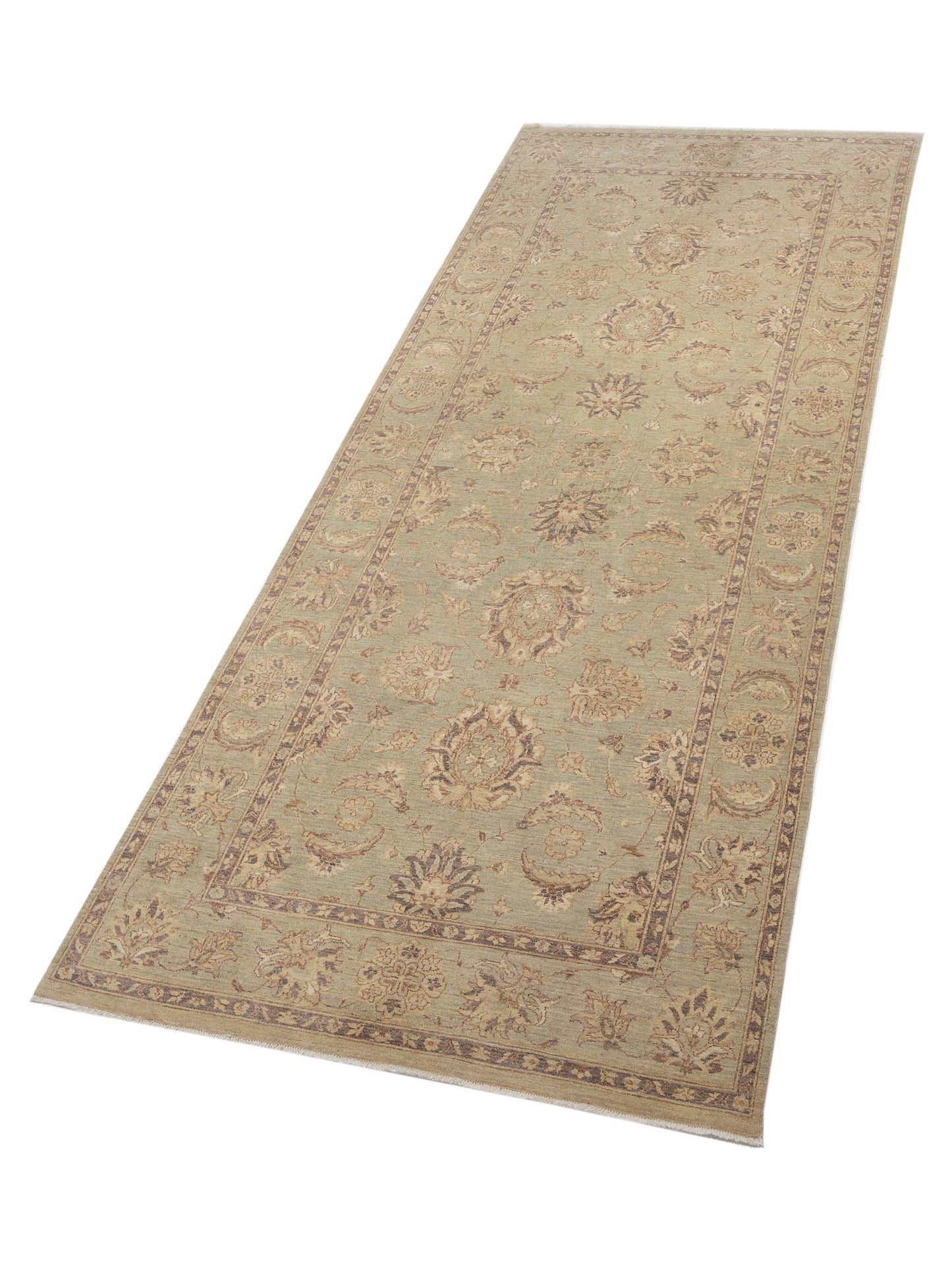 Laila 112530 Green Green 5.10x14.6 Hand Knotted Rug