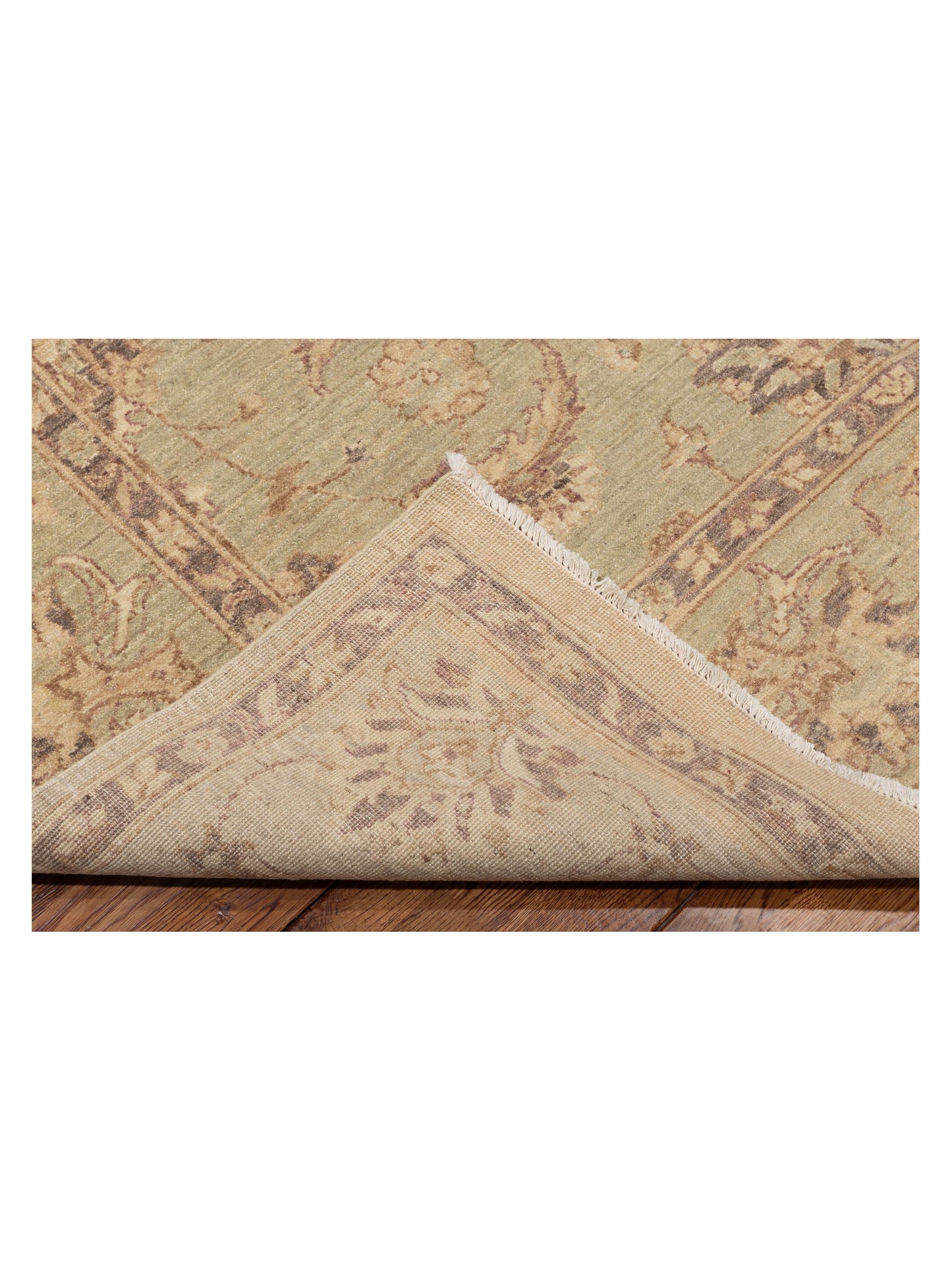 Laila 112530 Green Green 5.10x14.6 Hand Knotted Rug