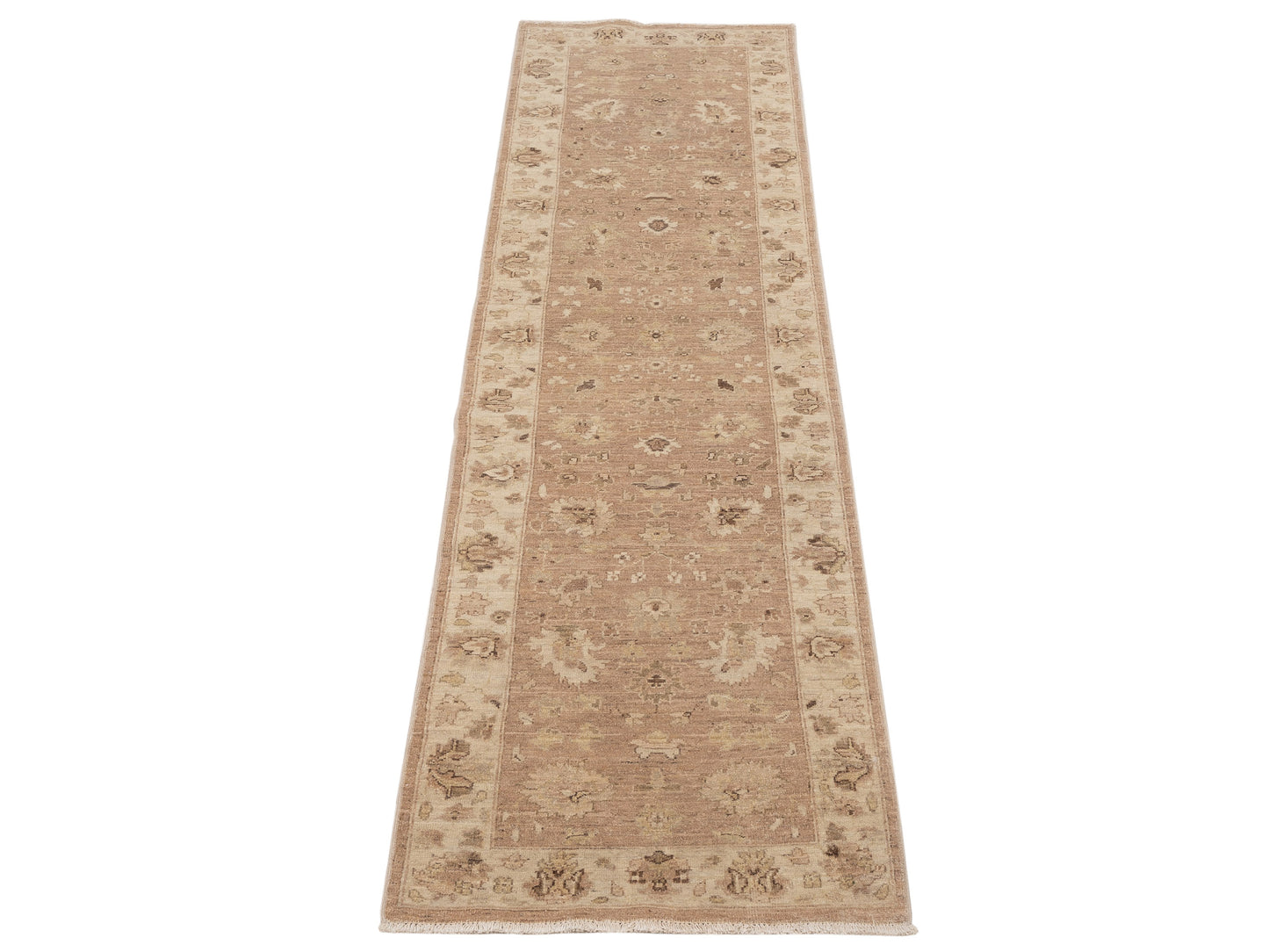 Laila 112558 Brown Ivory 2.6x9.4 Hand Knotted Rug