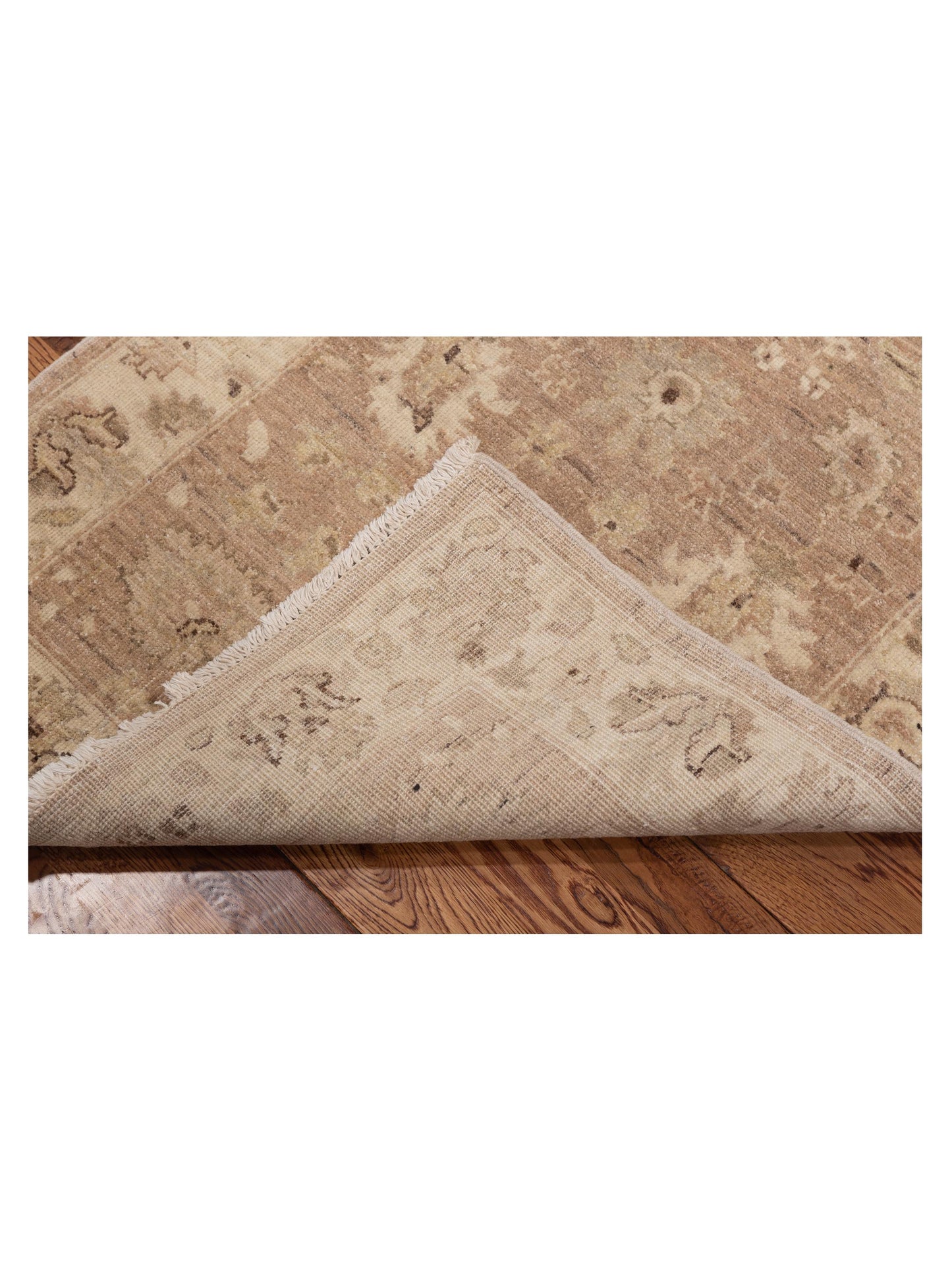 Laila 112558 Brown Ivory 2.6x9.4 Hand Knotted Rug