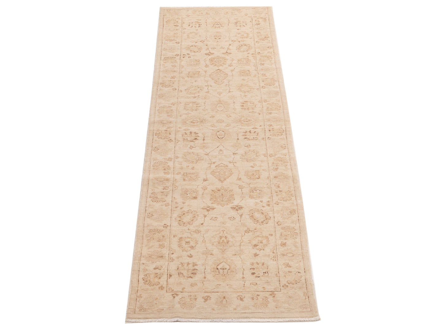 Laila 112584 Ivory Ivory 2.9x9.8 Hand Knotted Rug