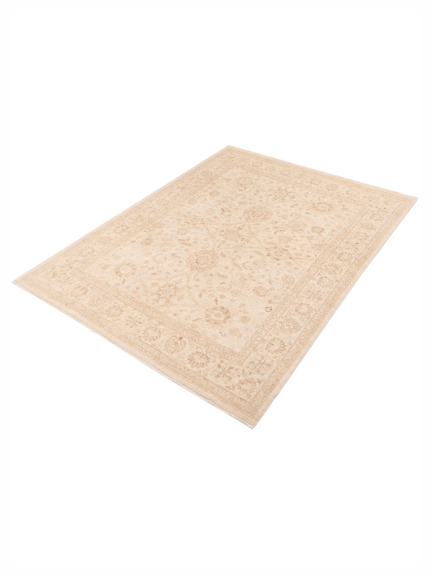 Laila 112592 Ivory Ivory 7.9x10.7 Hand Knotted Rug