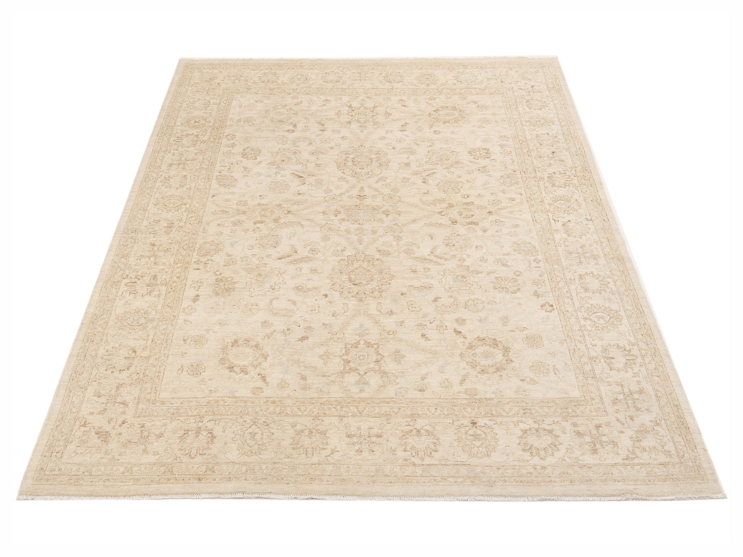 Laila 112592 Ivory Ivory 7.9x10.7 Hand Knotted Rug