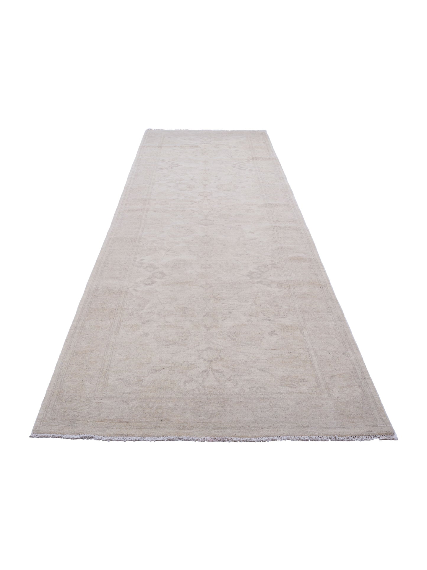 Laila 112600 Ivory Ivory 4.3x13.8 Hand Knotted Rug