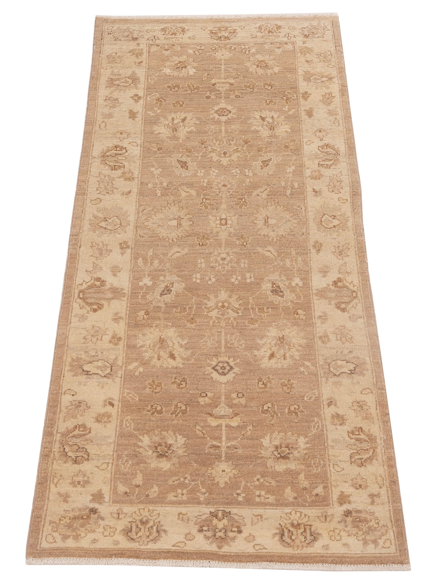 Laila 112606 Brown Ivory 2.7x6.3 Hand Knotted Rug