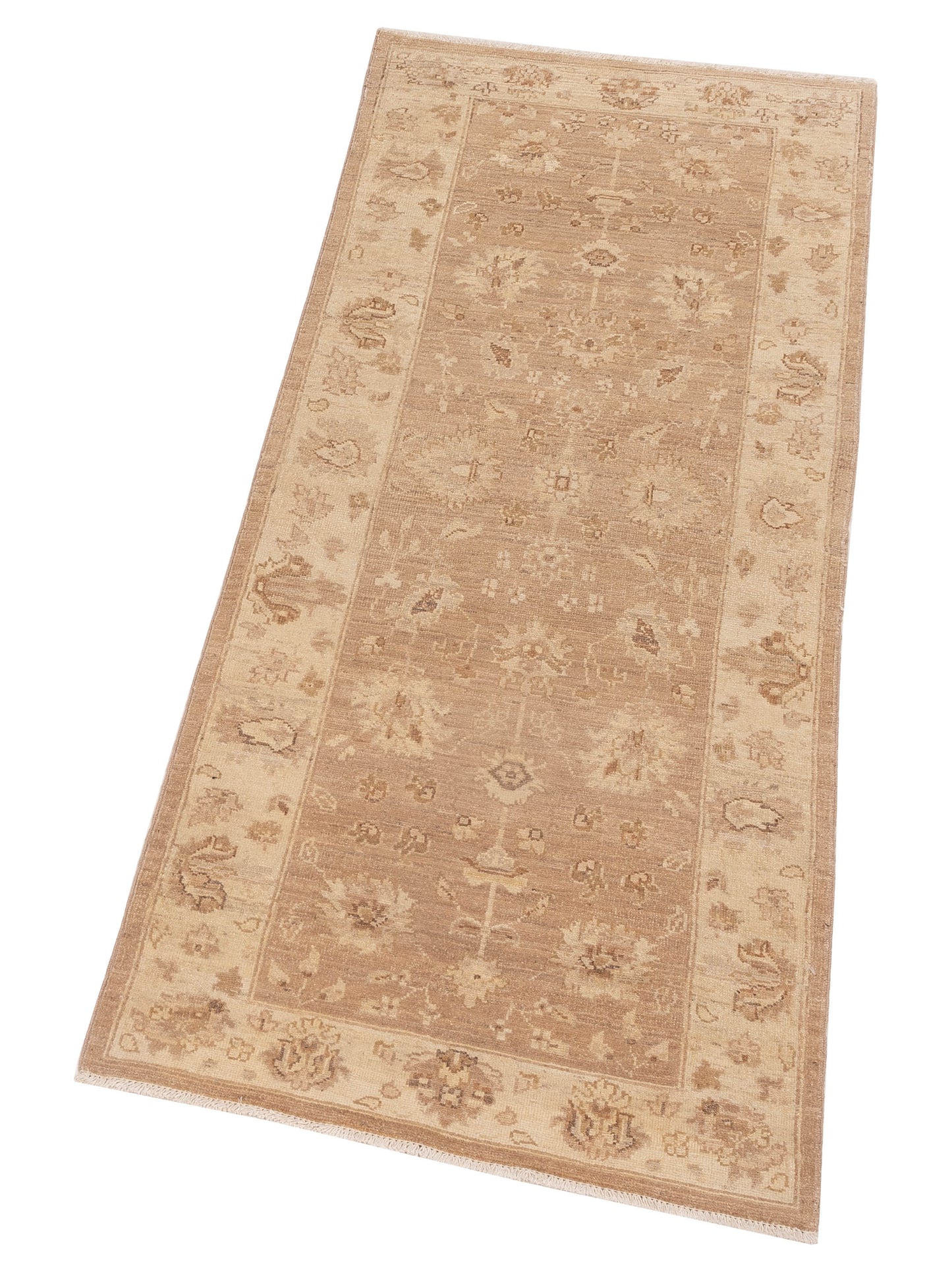 Laila 112606 Brown Ivory 2.7x6.3 Hand Knotted Rug