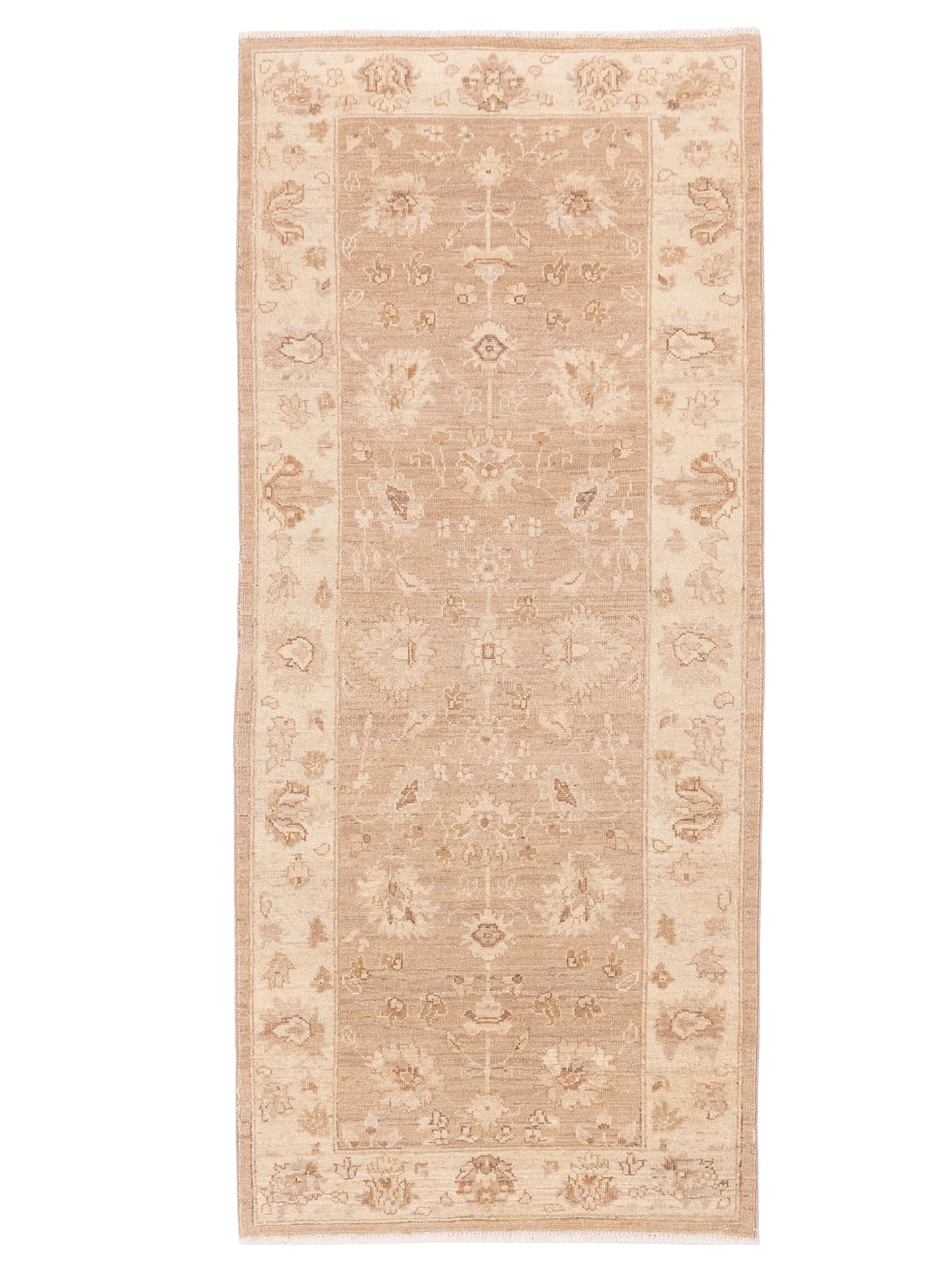 Laila 112606 Brown Ivory 2.7x6.3 Hand Knotted Rug