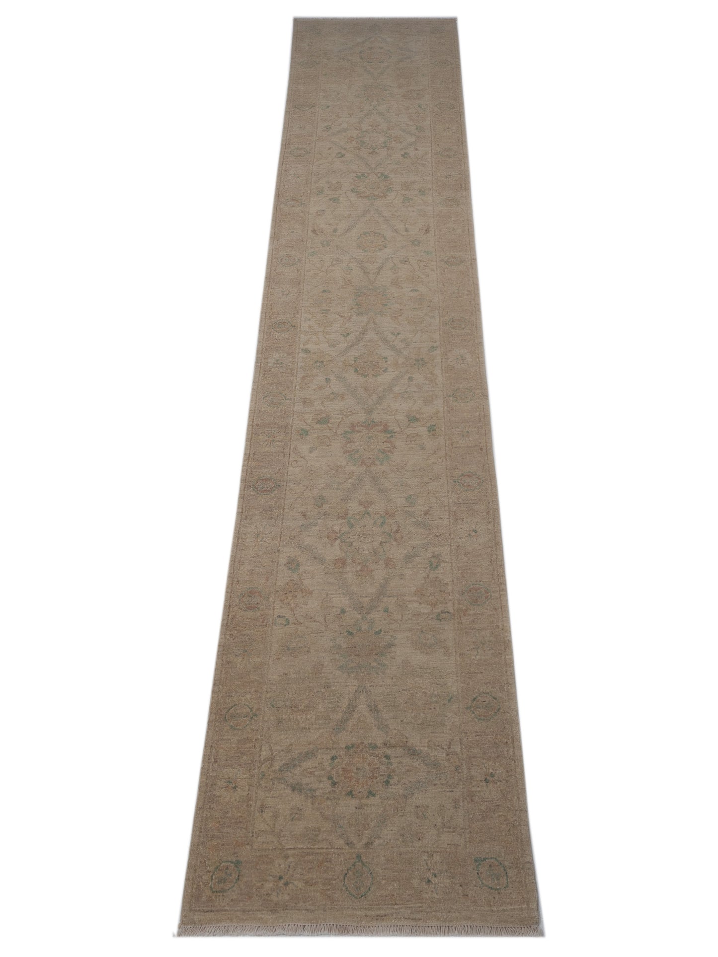 Laila 112607 Ivory Beige 2.6x11.9 Hand Knotted Rug