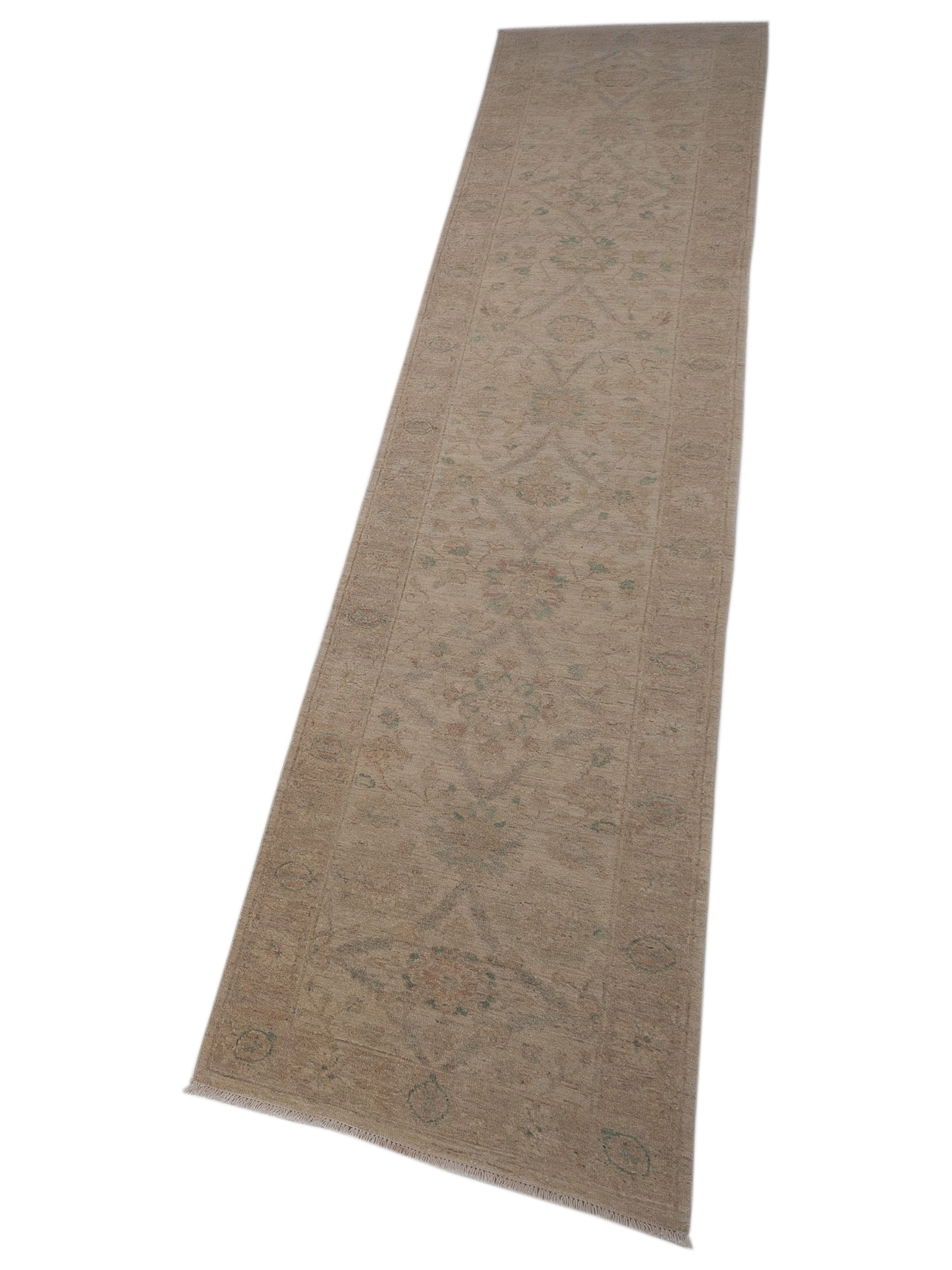 Laila 112607 Ivory Beige 2.6x11.9 Hand Knotted Rug