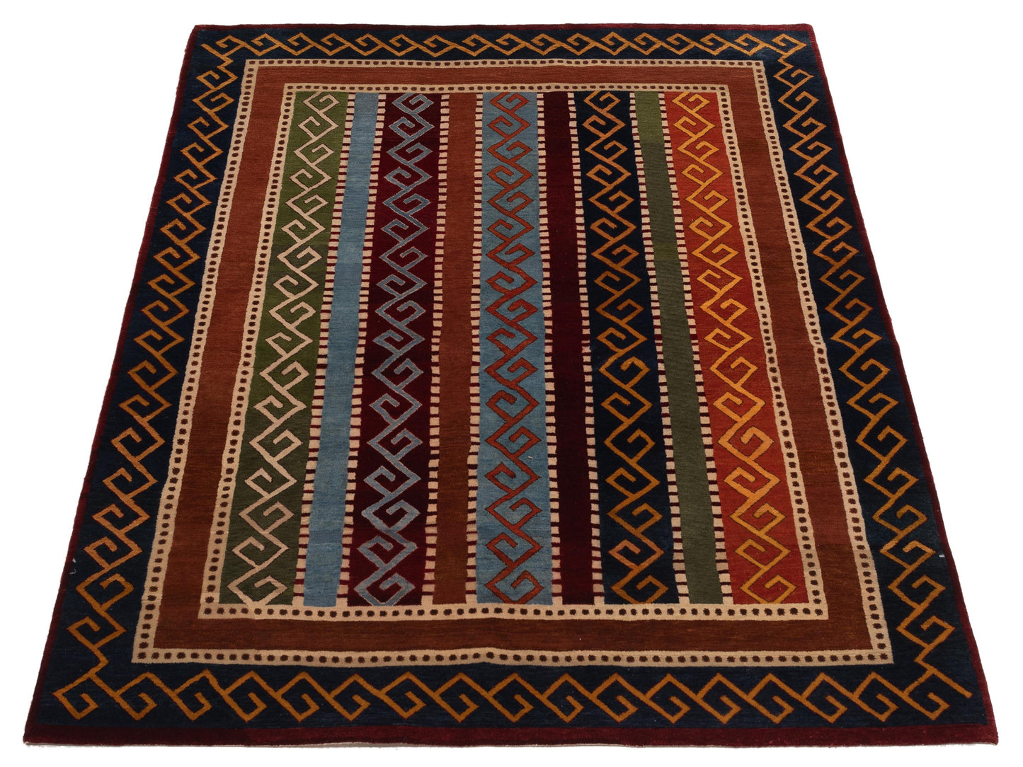 Shawl 112863 Multi 5.9x7.6 Hand Knotted Rug