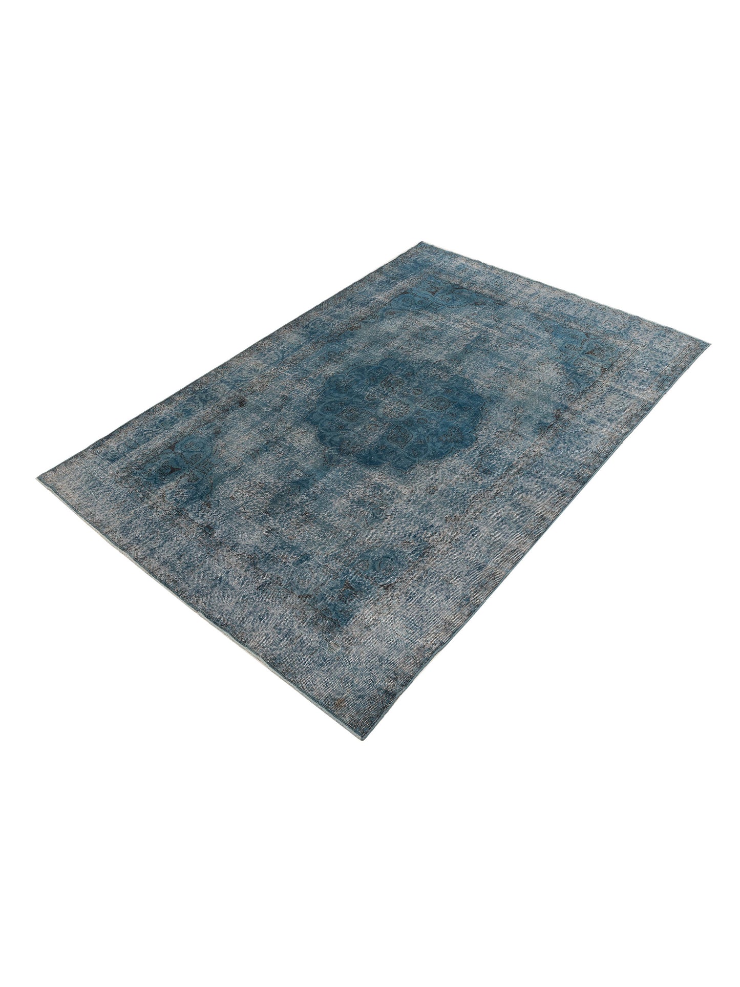 Vintage 112928 Blue Blue 7.1x10.3 Hand Knotted Rug