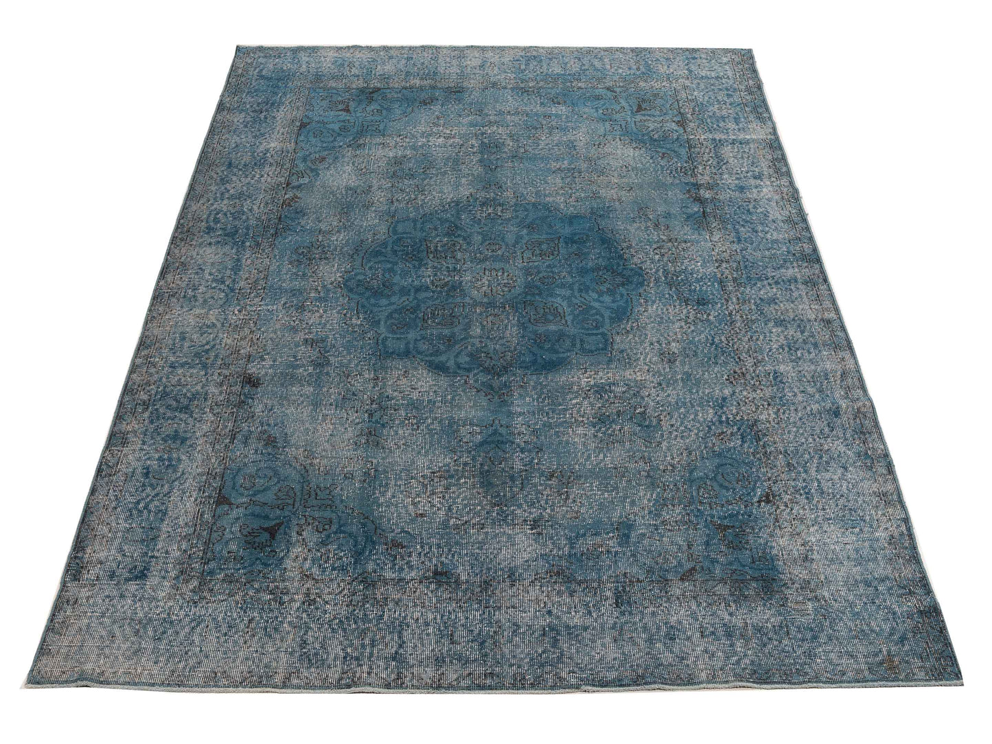 Vintage 112928 Blue Blue 7.1x10.3 Hand Knotted Rug