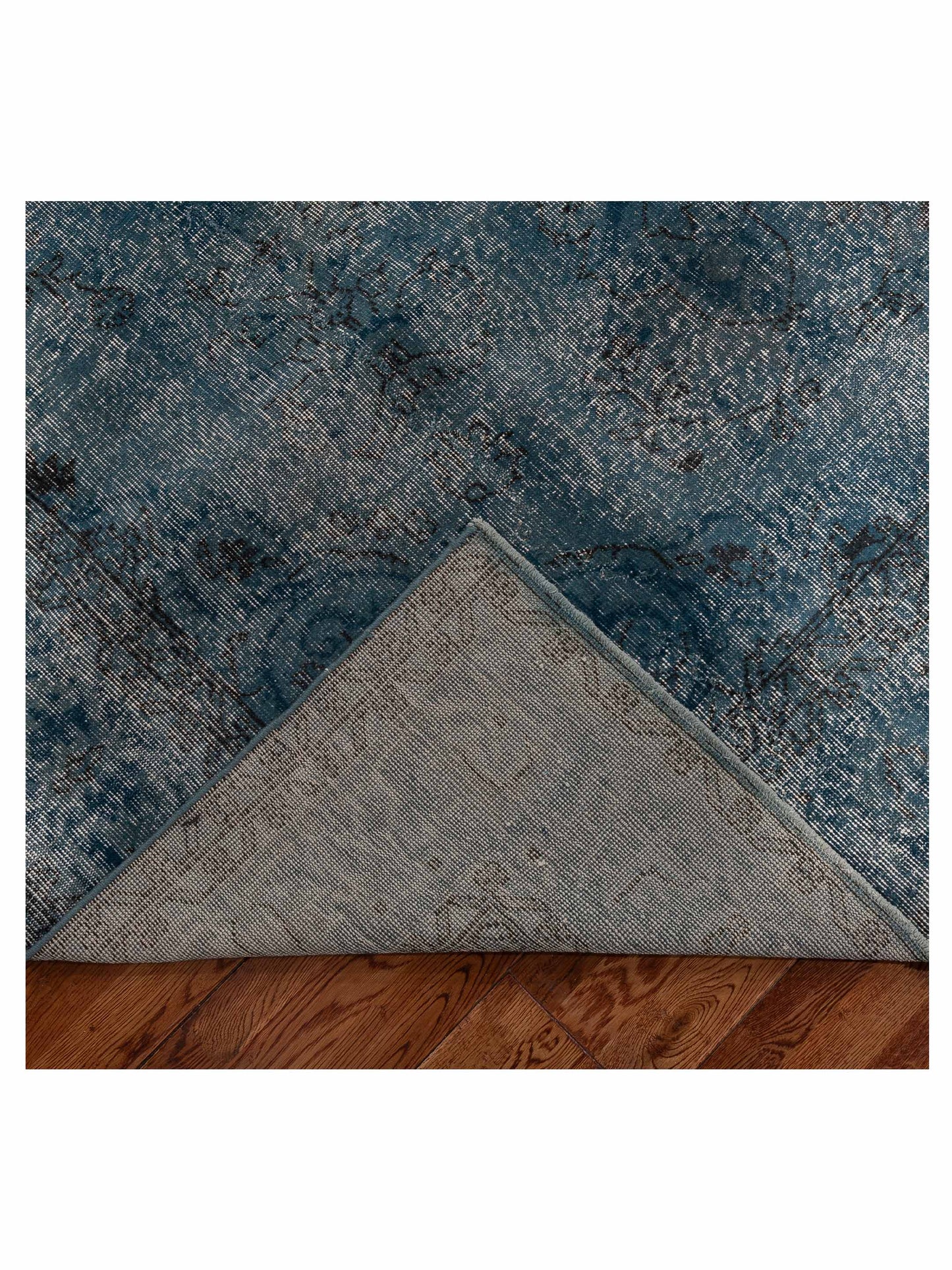 Vintage 112928 Blue Blue 7.1x10.3 Hand Knotted Rug