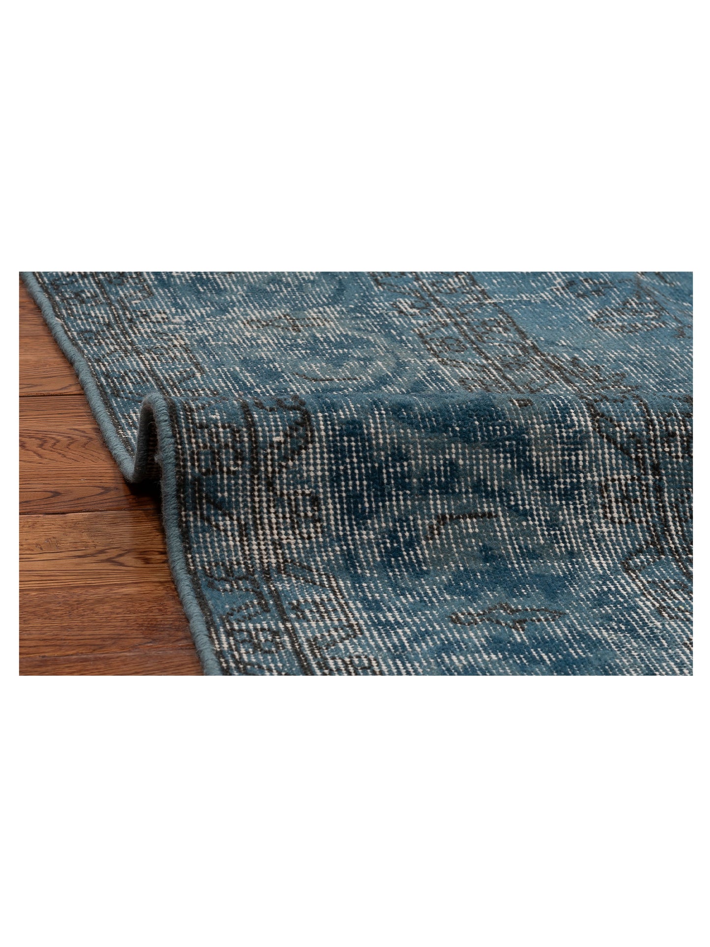 Vintage 112928 Blue Blue 7.1x10.3 Hand Knotted Rug