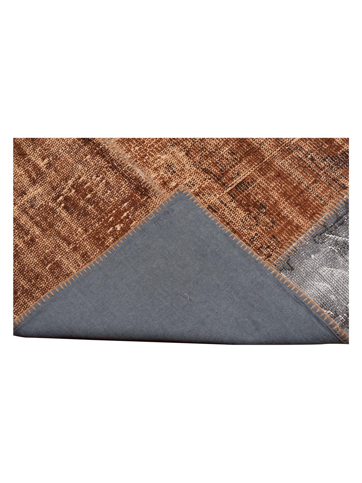 Turkish Vestige Patchwork 113072 Brown Gray 10x13 Hand Knotted Rug