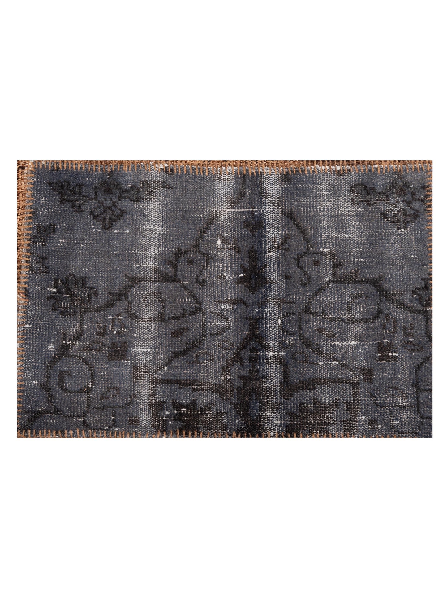 Turkish Vestige Patchwork 113072 Brown Gray 10x13 Hand Knotted Rug