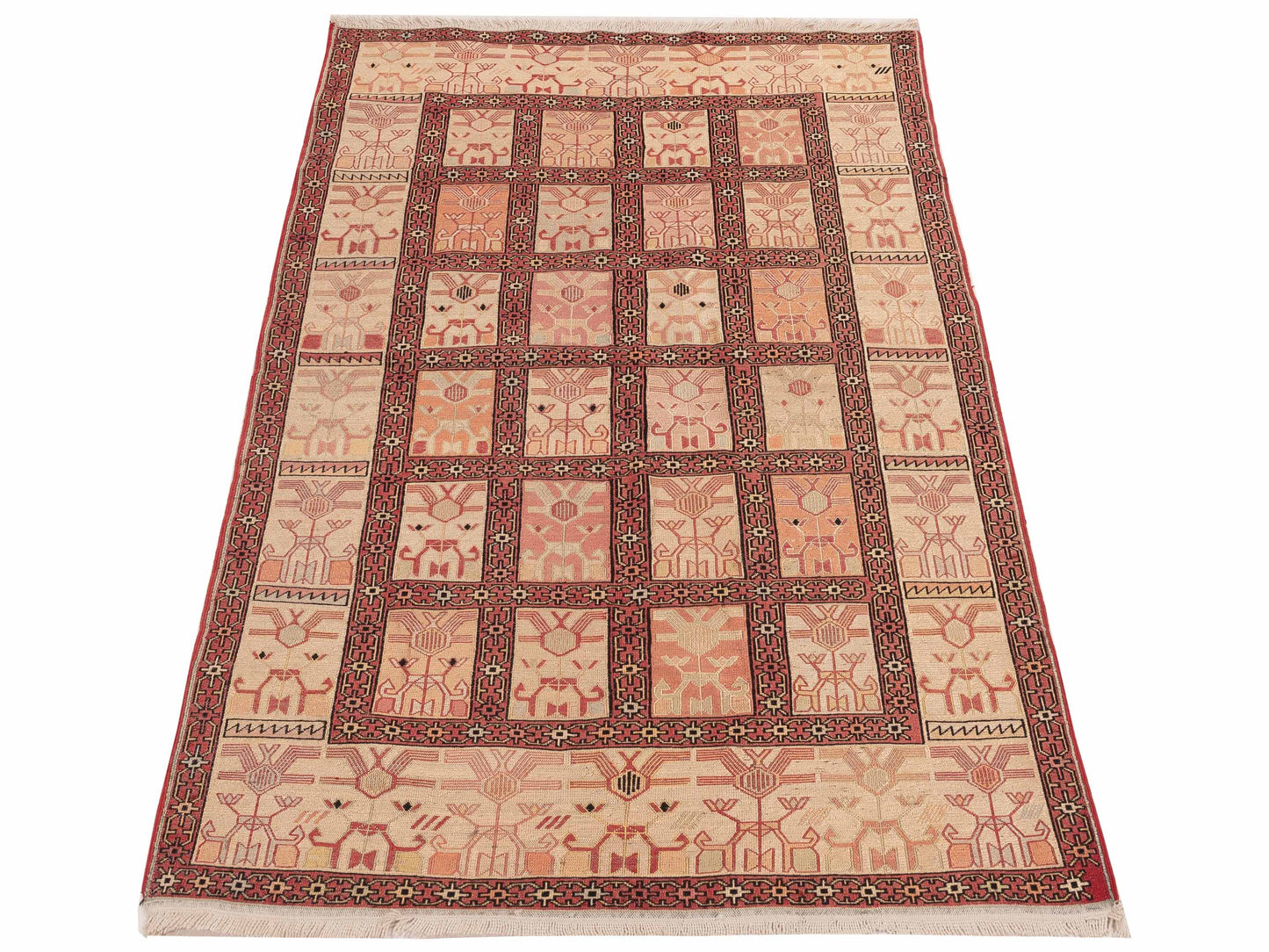 Silk Soumak 113074 Copper Ivory 3.10x6.3 Hand Woven Rug