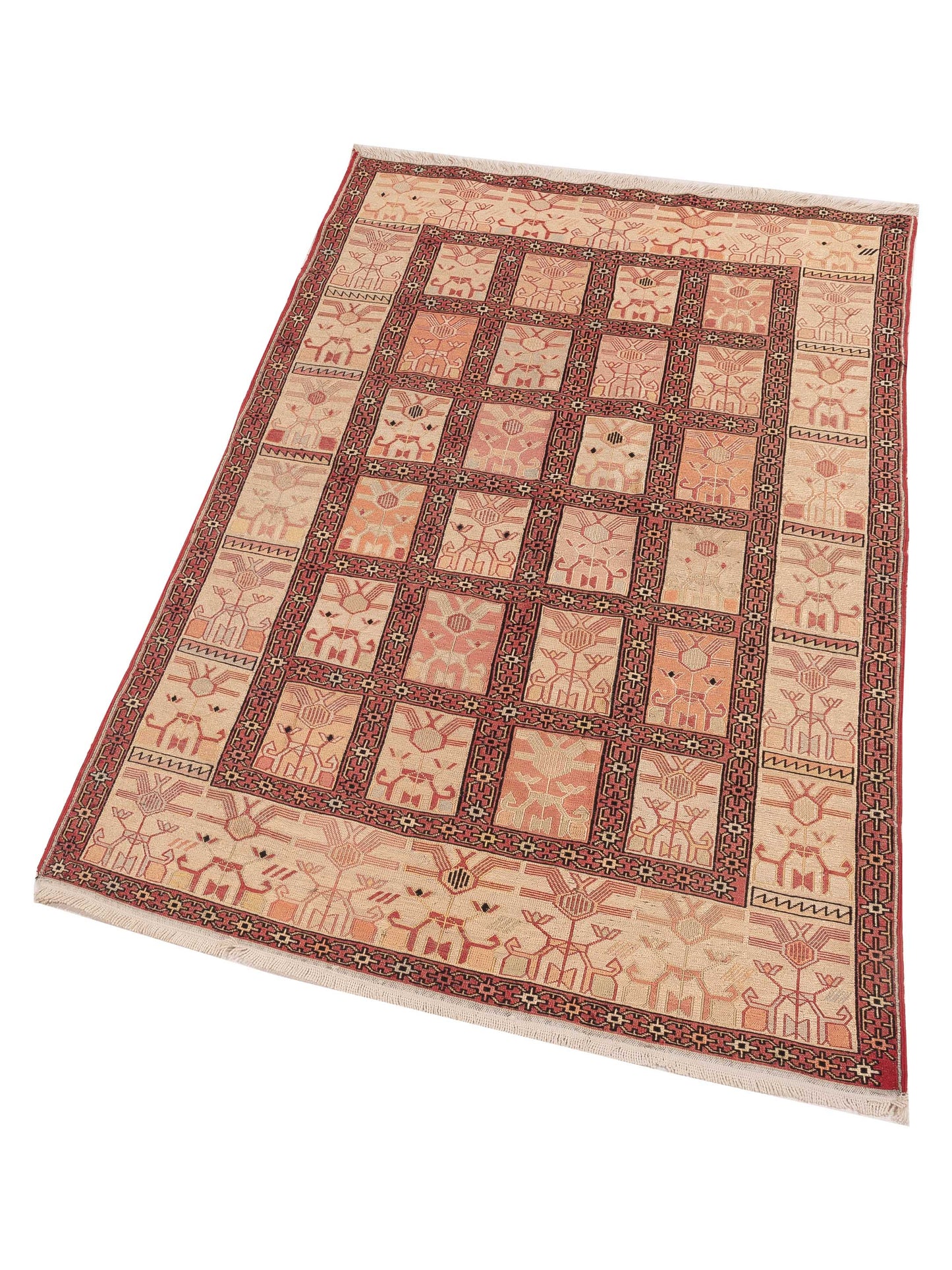 Silk Soumak 113074 Copper Ivory 3.10x6.3 Hand Woven Rug