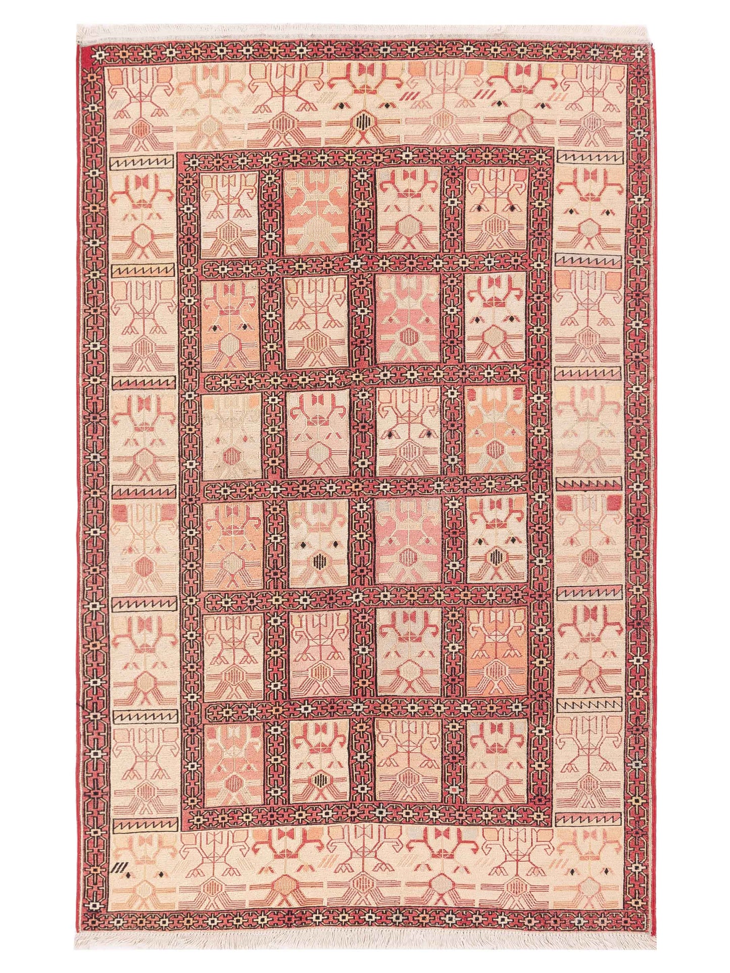 Pasha Silk Soumak Copper Ivory Traditional