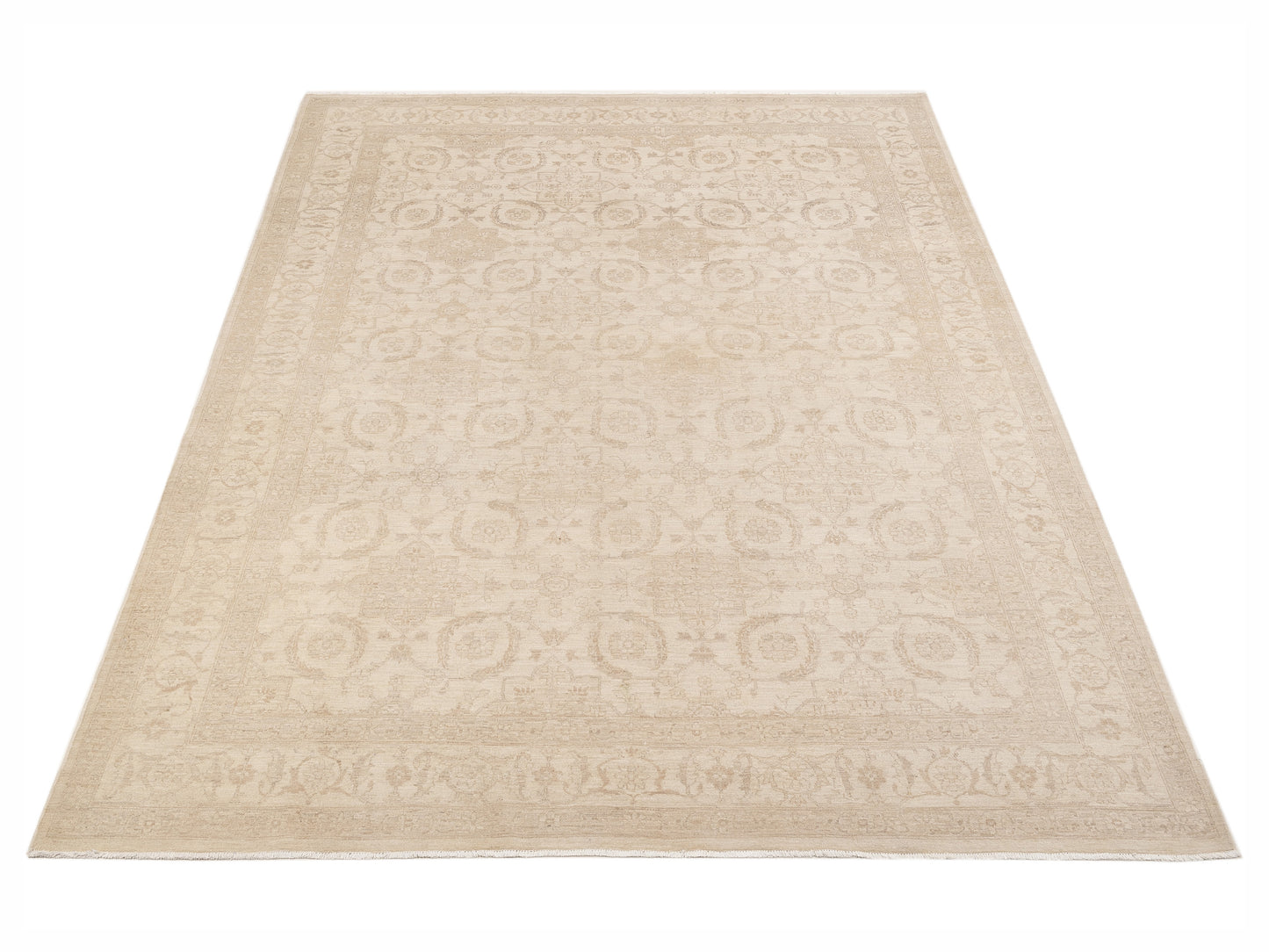 Laila 113087 Ivory Ivory 8.3x11.4 Hand Knotted Rug