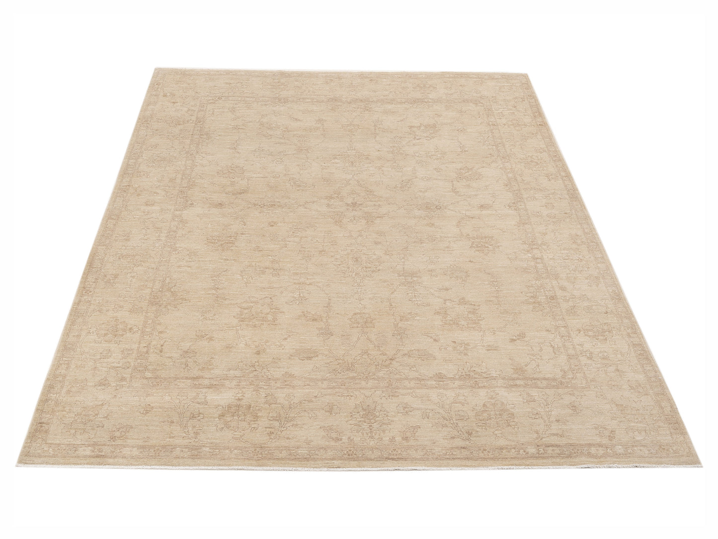 Laila 113106 Cream Cream 8x10 Hand Knotted Rug
