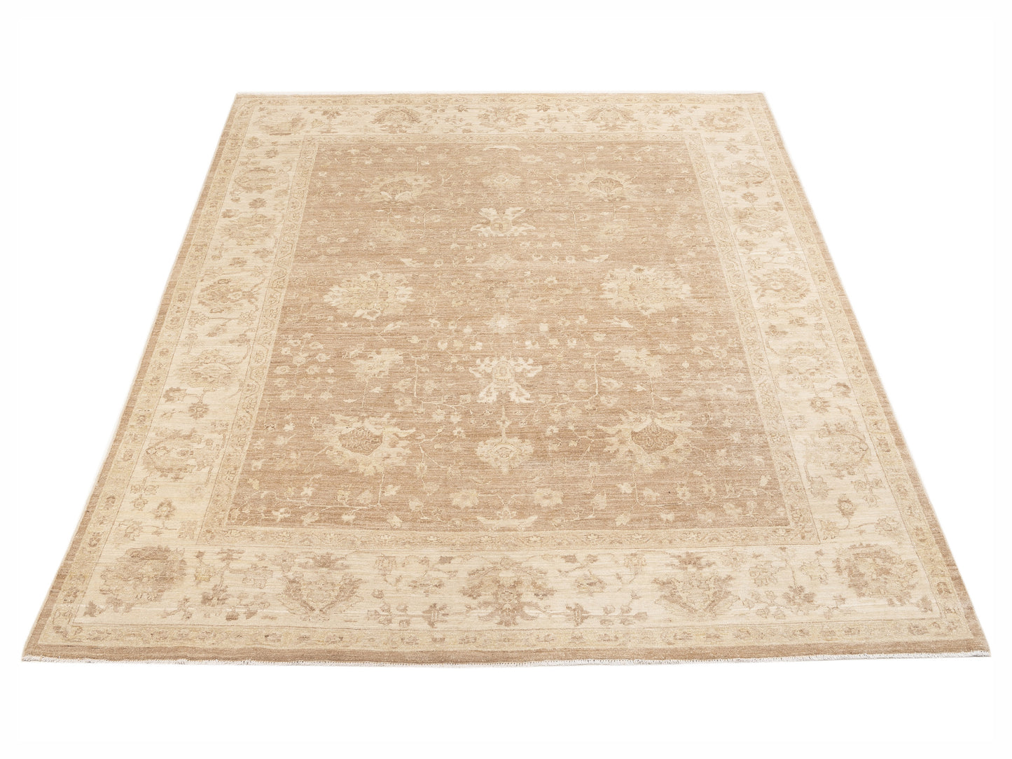 Laila 113113 Brown Ivory 8.1x10.4 Hand Knotted Rug