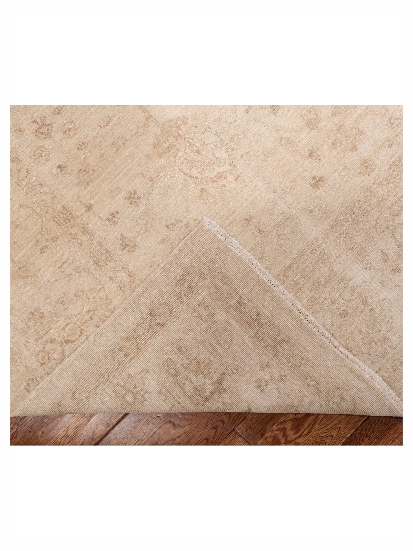 Laila 113117 Ivory Ivory 8x9.7 Hand Knotted Rug