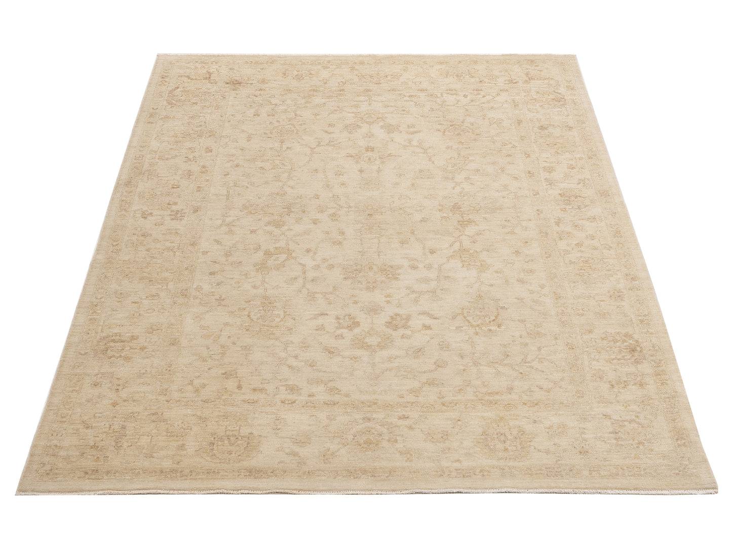 Laila 113122 Ivory Ivory 6.5x8.11 Hand Knotted Rug