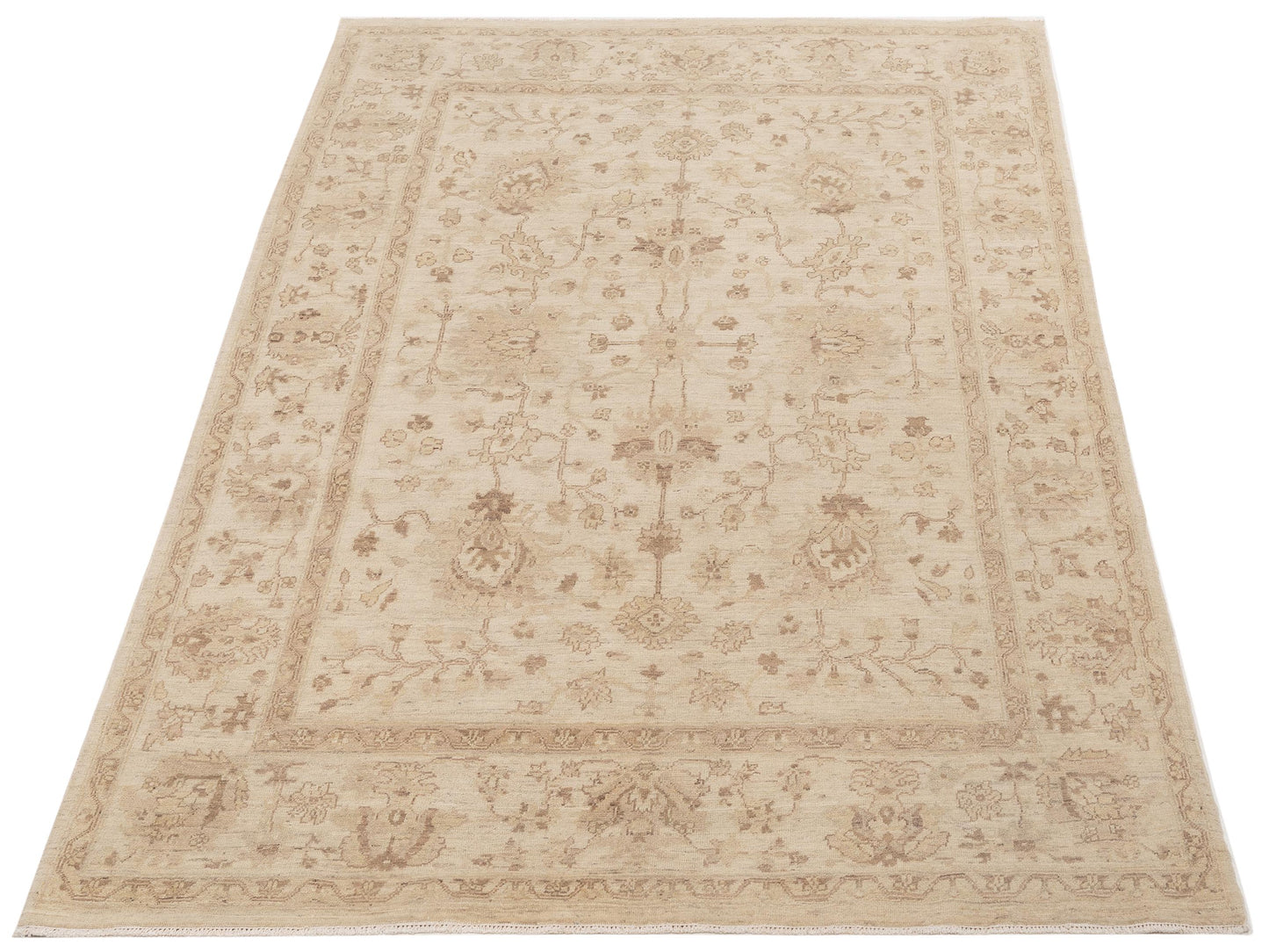 Laila 113124 Ivory Ivory 6.3x8.5 Hand Knotted Rug