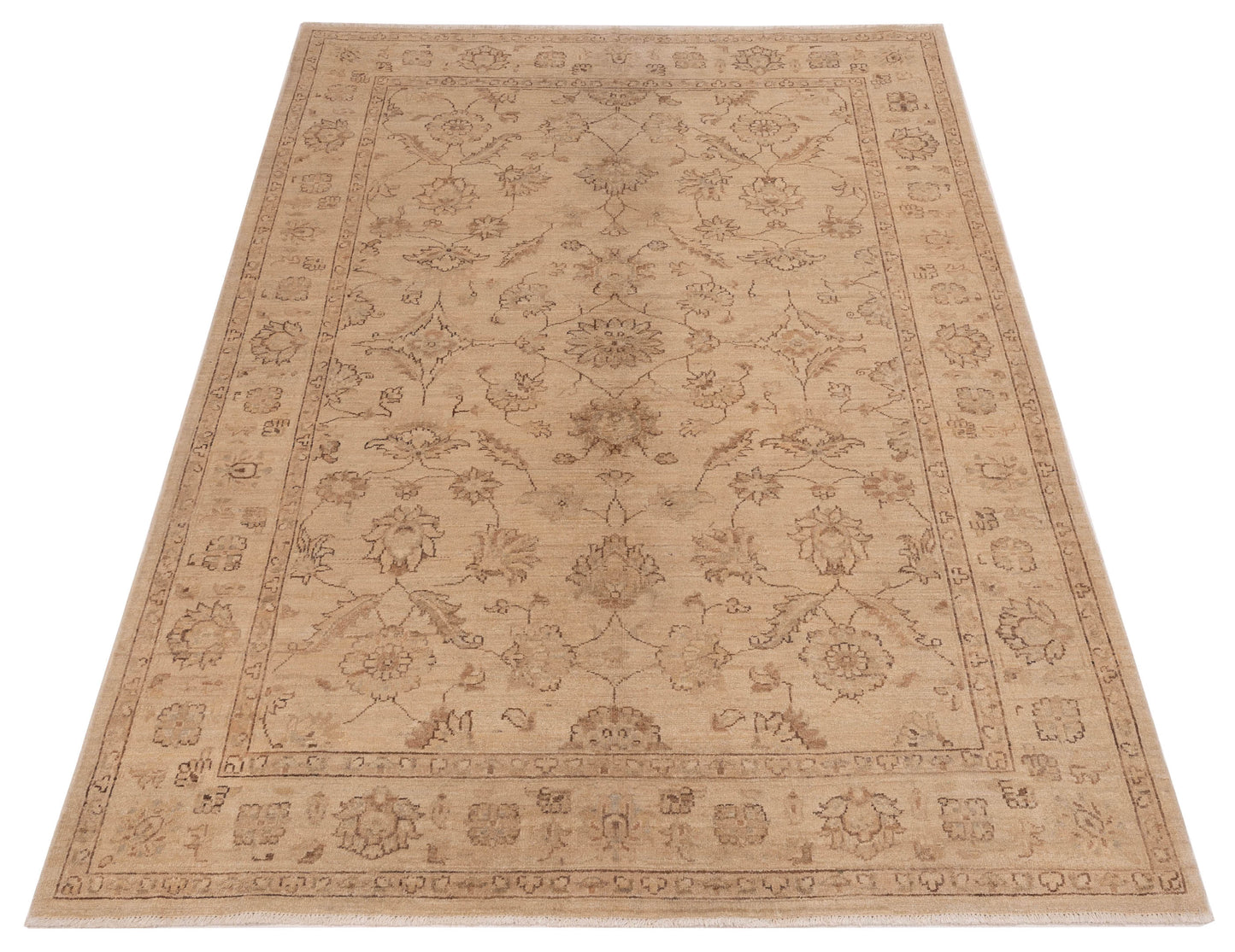 Laila 113127 Ivory Ivory 5.9x8.1 Hand Knotted Rug