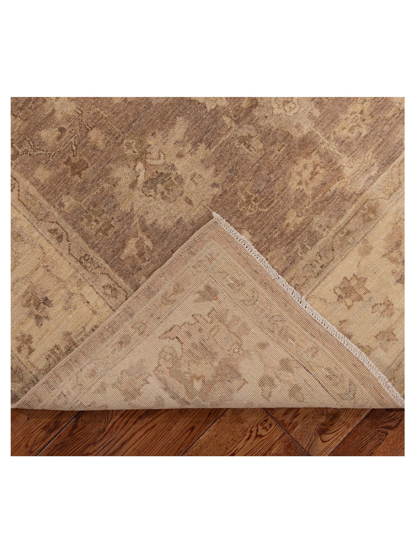 Laila 113128 Light Brown Ivory 5.6x8.10 Hand Knotted Rug