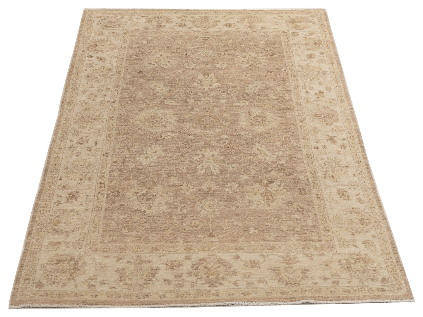 Laila 113130 Brown Ivory 5.5x8.9 Hand Knotted Rug