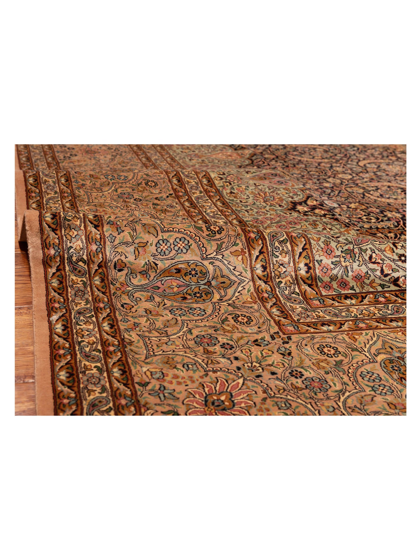 Pure Silk 113228 Black Camel 8.11x12.3 Hand Knotted Rug