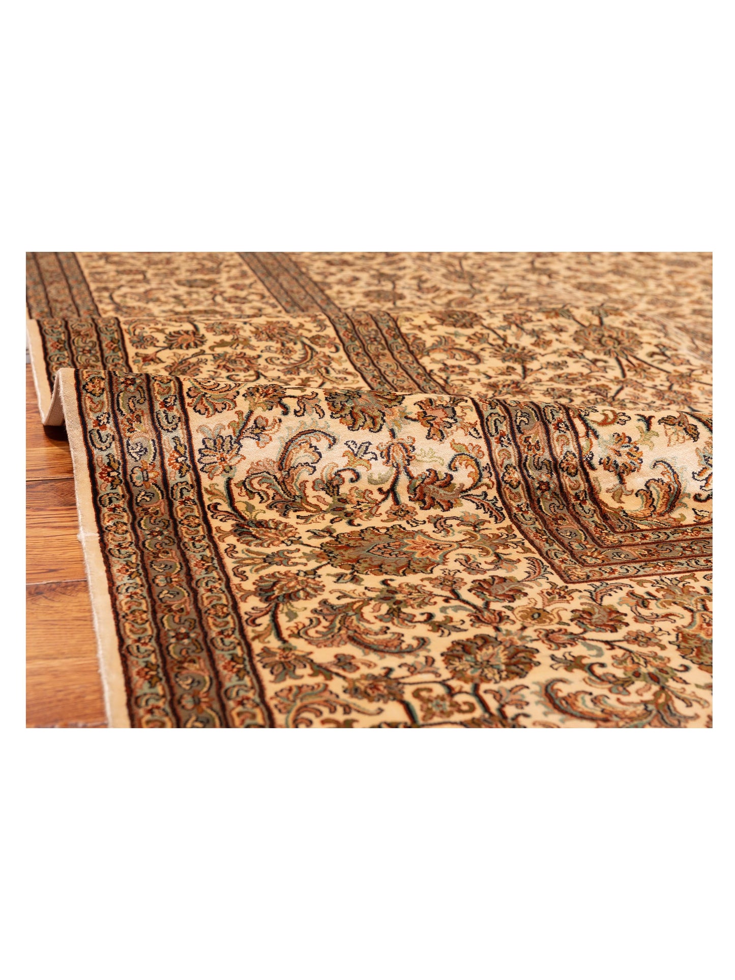 Pure Silk 113230 Beige 8x11 Hand Knotted Rug