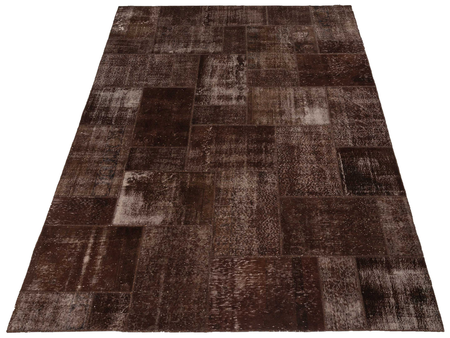 Turkish Vestige Patchwork 113240 Dark Brown 9x12 Hand Knotted Rug