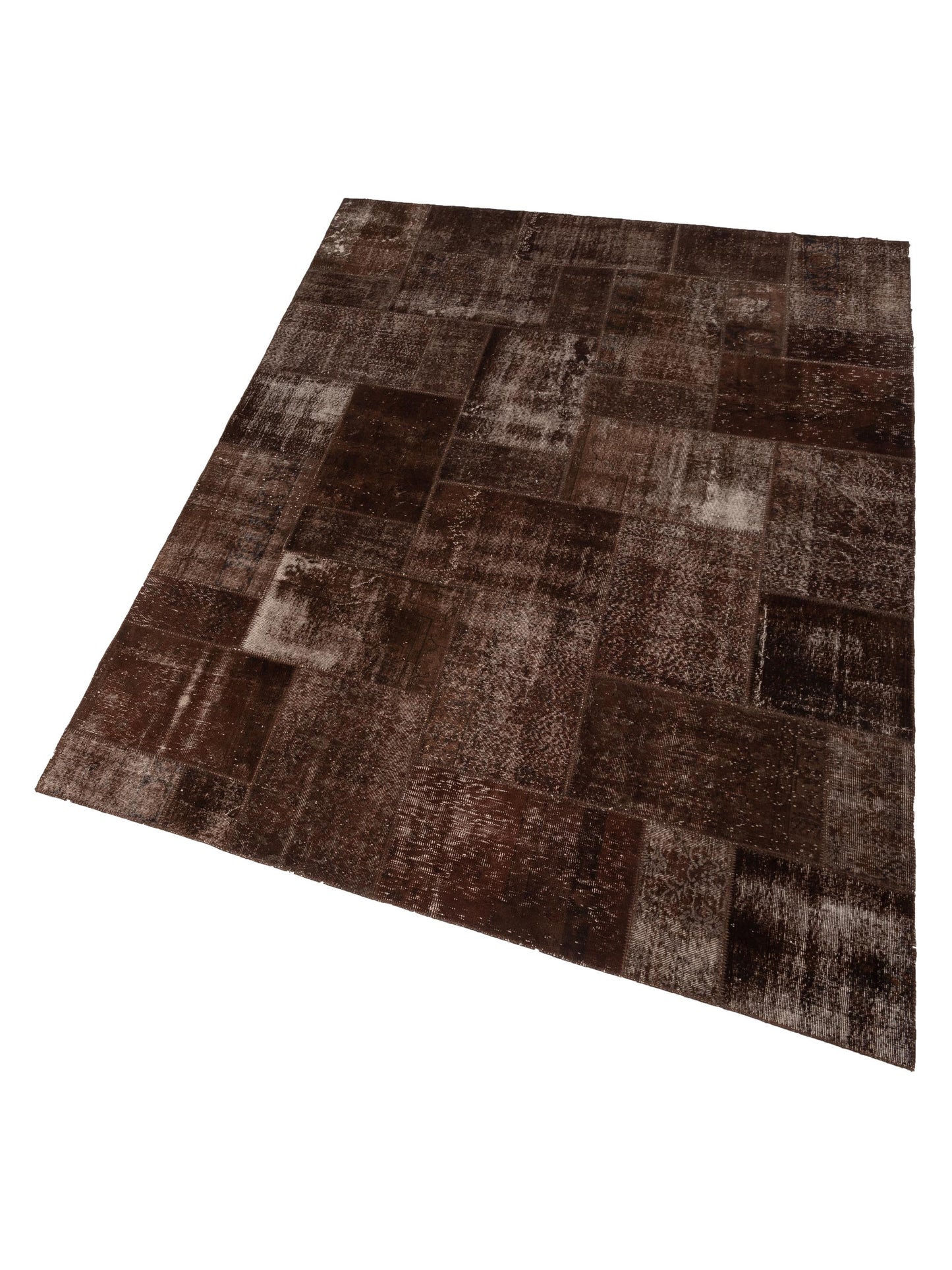 Turkish Vestige Patchwork 113240 Dark Brown 9x12 Hand Knotted Rug